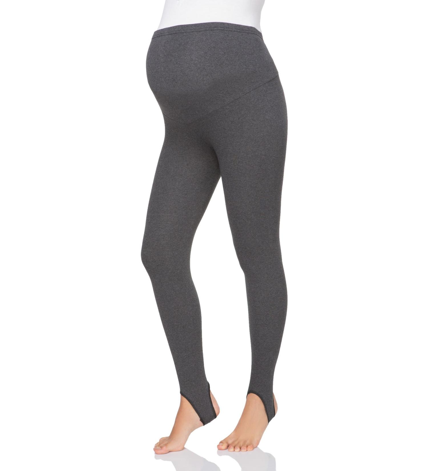 FUTURO FASHION Women's Maternity Fleece Lined Leggings Stirrup Comfortable Pregnancy Winter Cotton Leggings Over Bump Belly Support Stretchy Adjustable High Waisted Pants 8-22 UK 10 Graphite