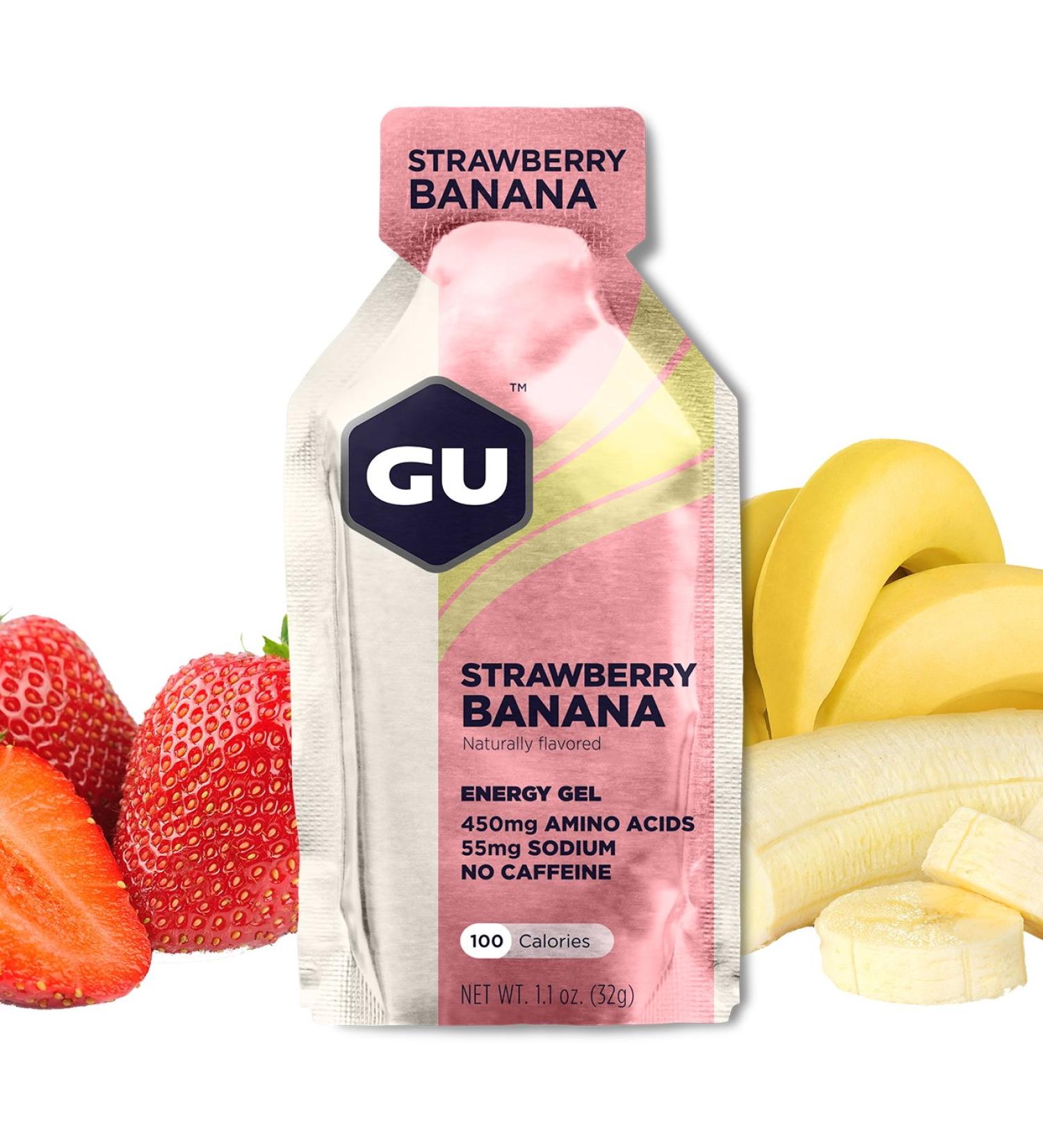 GU Energy Original Sports Nutrition Gel - Strawberry Banana (8-Count) - Buy Online on GoSupps.com