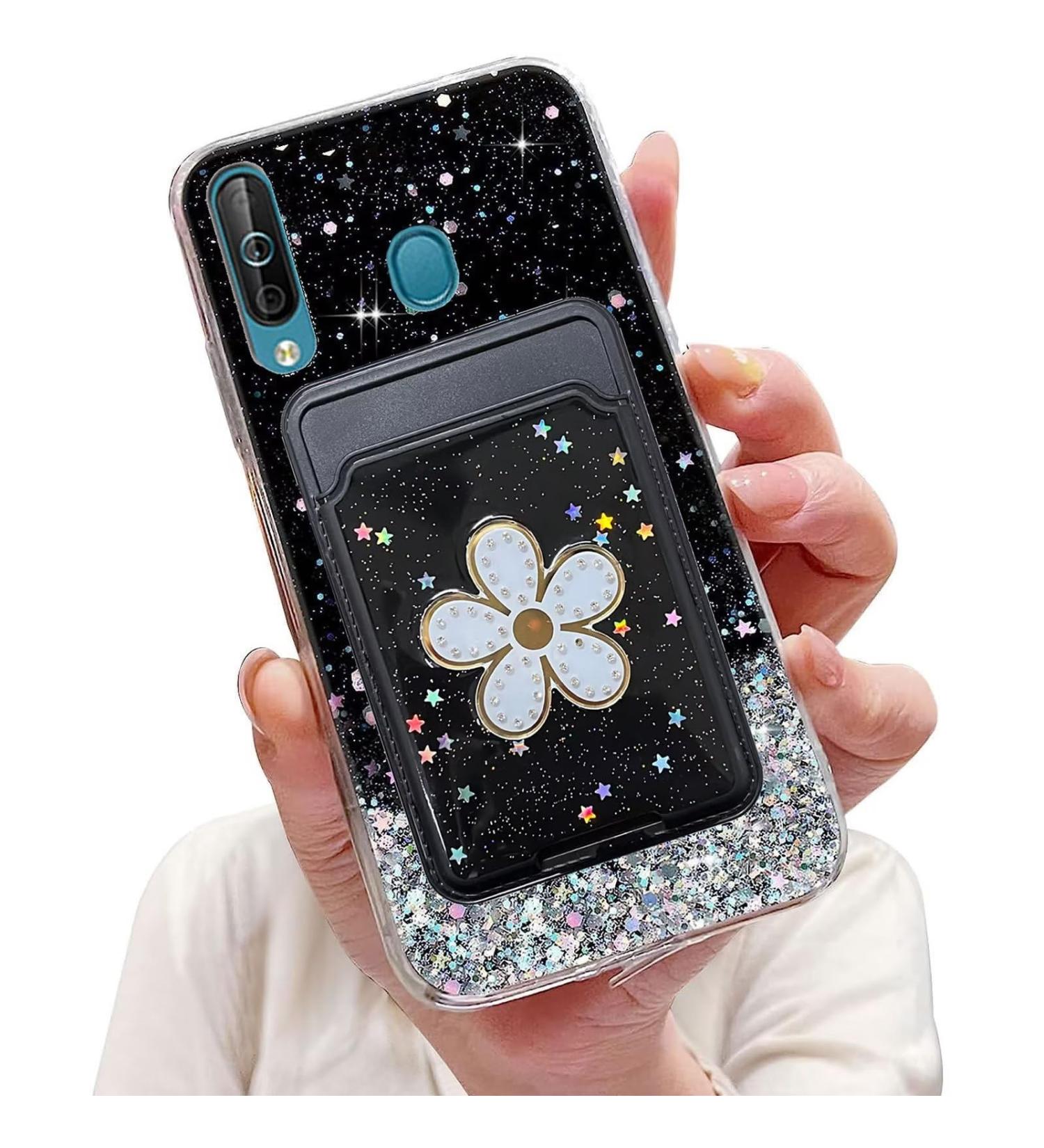Tivenfezk Nadoli Silicone Sparkle Wallet Case for Huawei P30 Lite - Bling Glitter TPU Protective Cover with Credit Card Holder - Scratch-Resistant Black Cell Phone Case - Buy Online on GoSupps.com