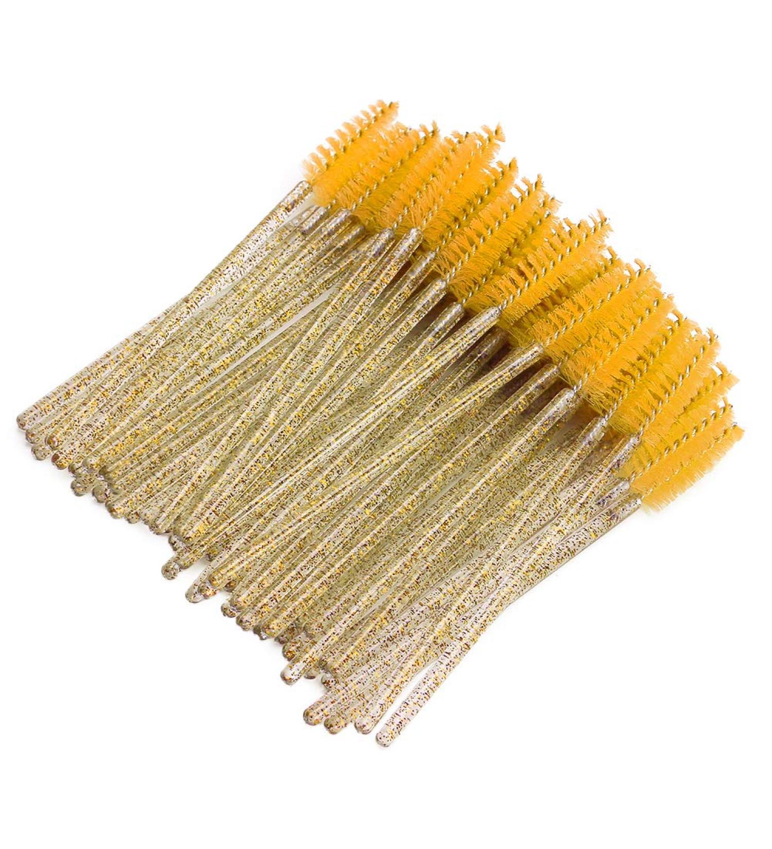 Disposable Eyelash Brushes 50 Pieces Nylon Make-up Brushes Mascara Sticks Eyelashes Eyebrows Disposable Portable Brush (Yellow) - Buy Online on GoSupps.com