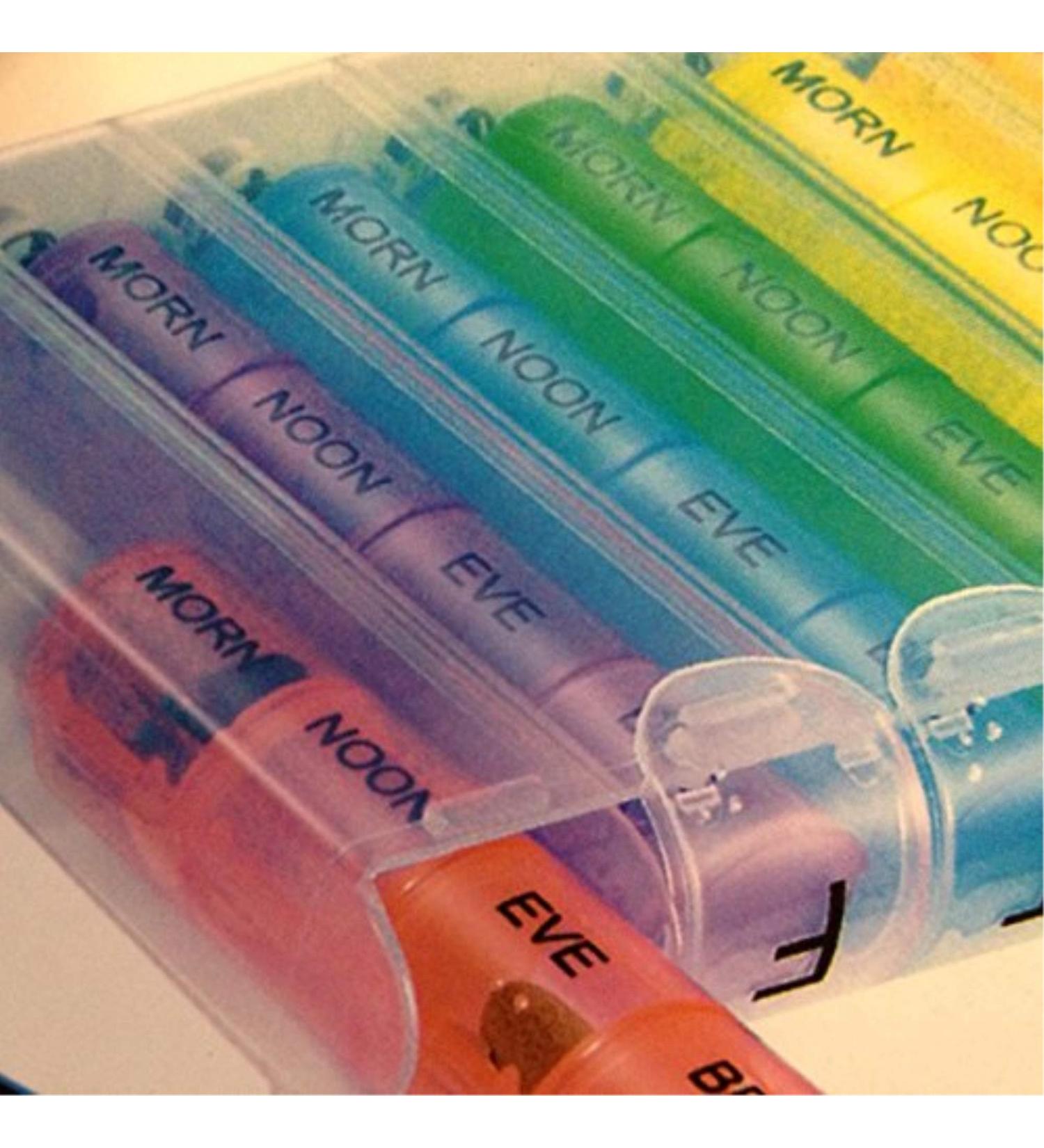 Portable Pill Case Organizer | Weekly Color-Coded | 28 Compartments | Travel-Friendly Vitamin Dispenser - Buy Online on GoSupps.com