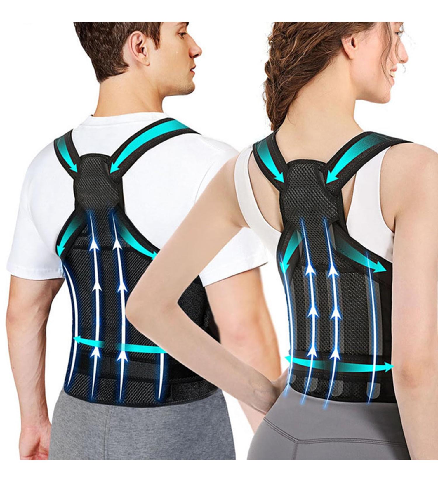 Adjustable Posture Corrector Brace for Men and Women - Back Support Belt for Shoulder and Lumbar Pain Relief - Breathable and Comfortable - Size S (26-34) - Buy Online on GoSupps.com