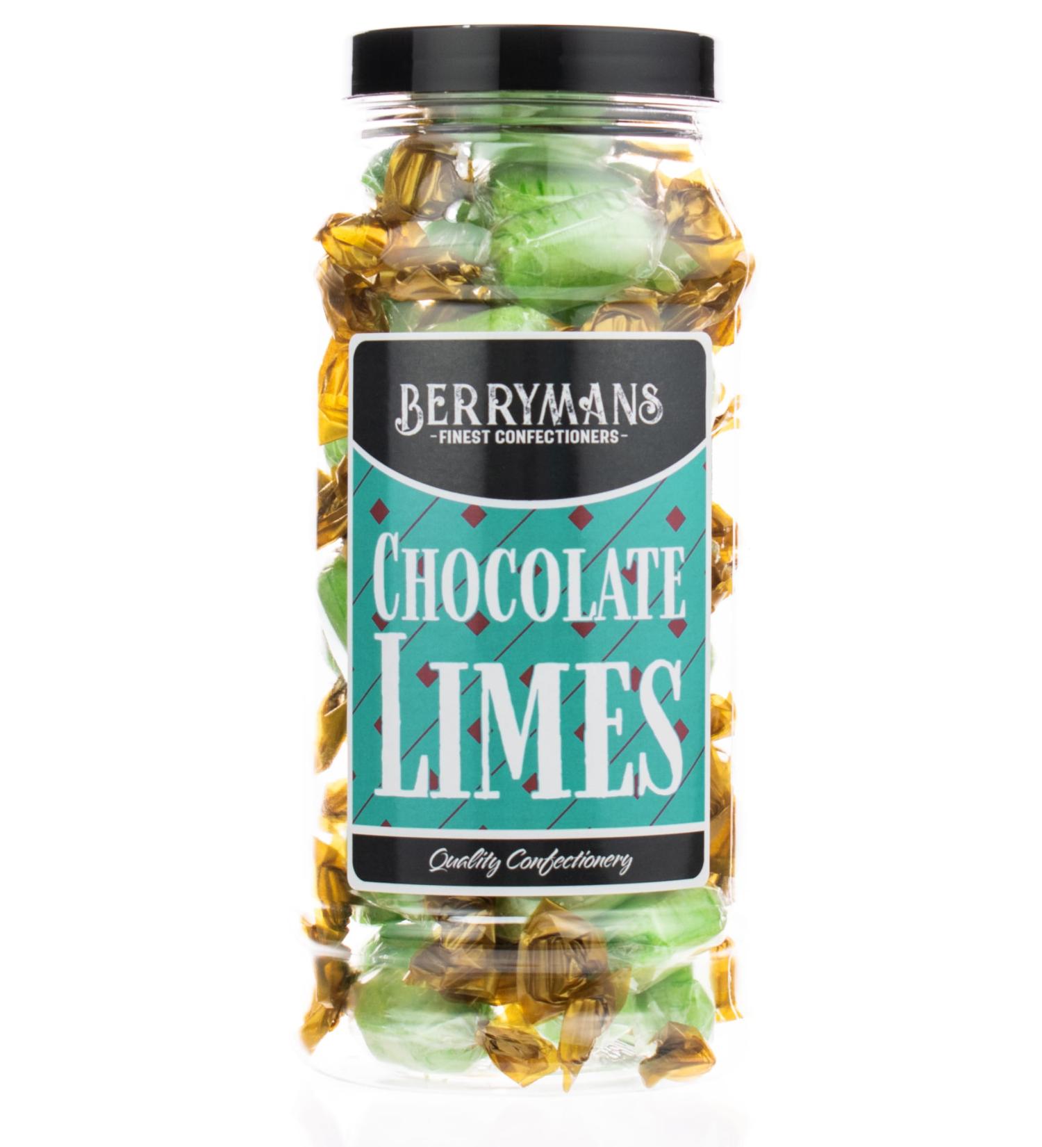 Original Chocolate Limes Choc Retro Sweets Gift Jar By Berrymans Sweet Shop - Classic Sweets Traditional Taste. - Buy Online on GoSupps.com