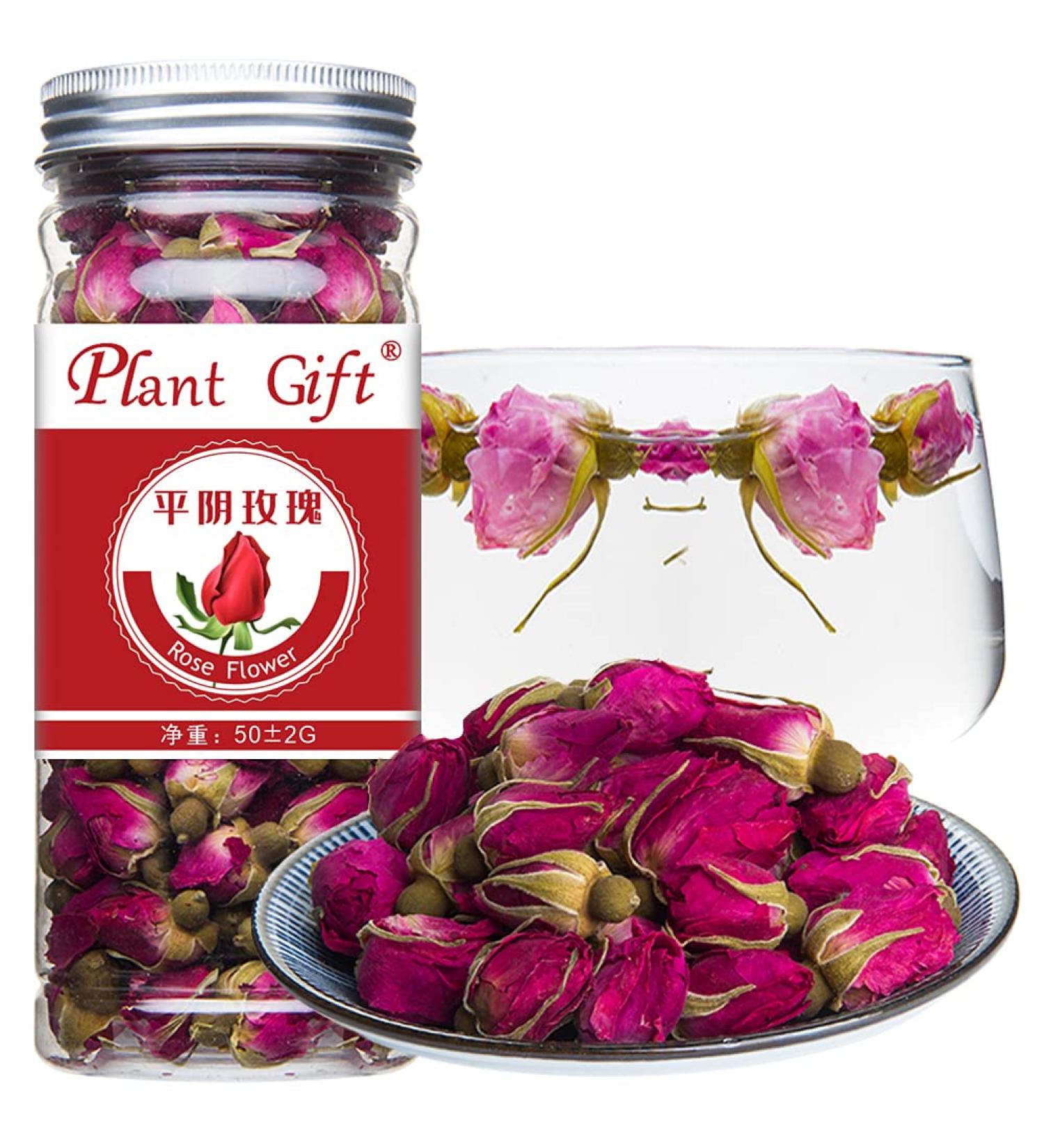 Plant Gift Rose Buds Tea 50G/1.76oz For Beauty Premium 100% Organic Intact Rose Tea Herbal Tea with Rich aroma Relieve Anxiety& Promote Metabolism Caffeine-Free - Buy Online on GoSupps.com