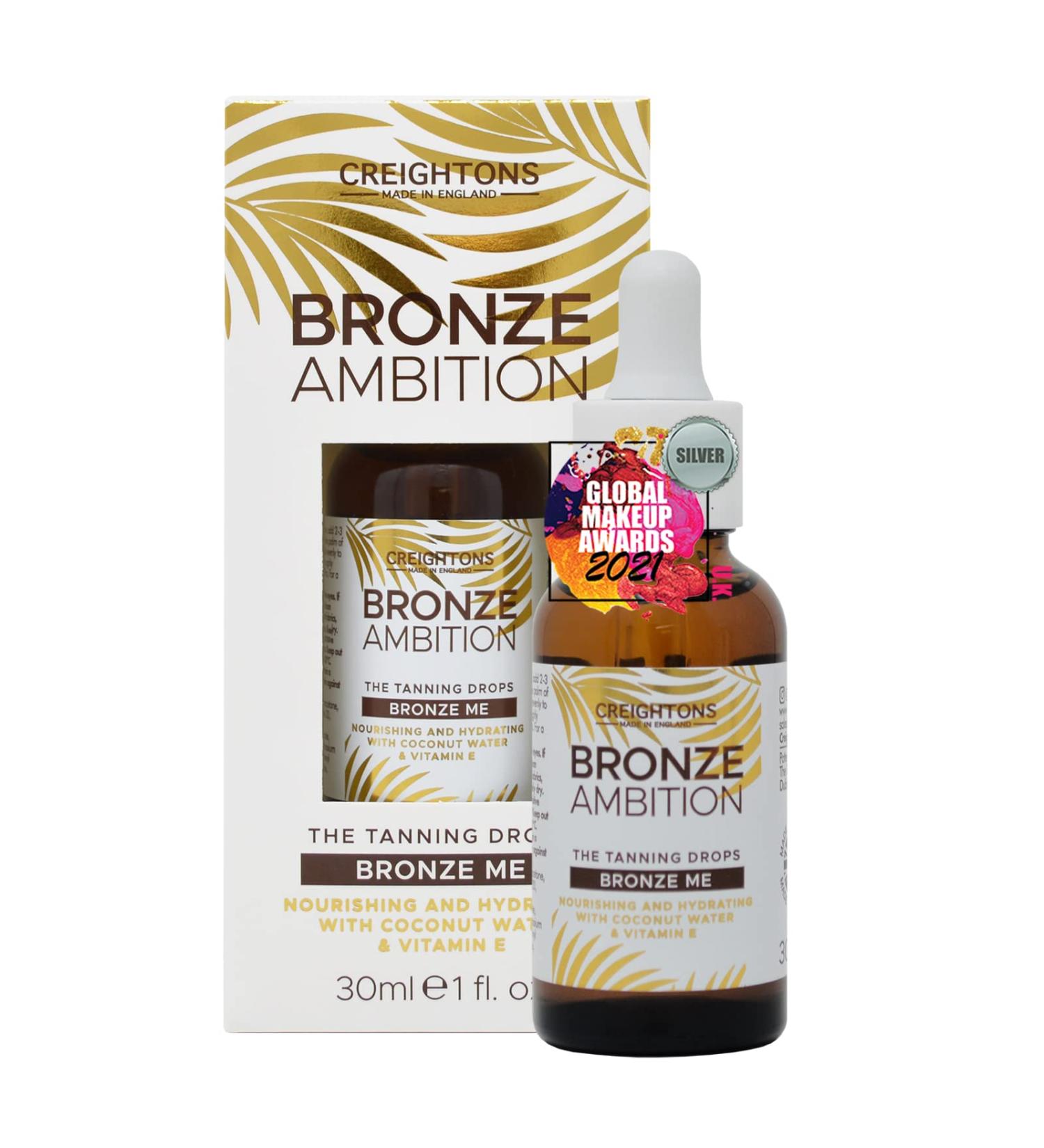 Creightons Bronze Ambition Bronze Ambition The Tanning Drops (30ml) - Nourishing & Hydrating. With Coconut Water & Vitamin E. Tropical Coconut Fragrance - Buy Online on GoSupps.com