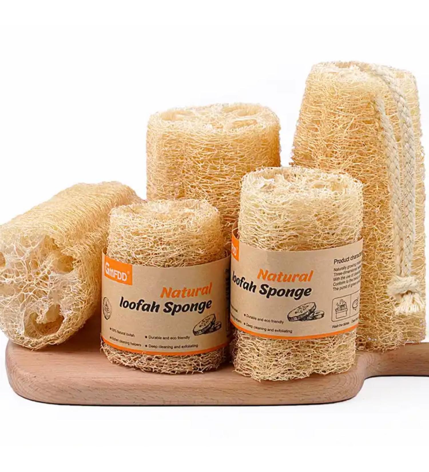 Premium Natural Loofah Sponge Set - Exfoliating Spa Shower & Bath Sponges for Luxury Home Care - Buy Online on GoSupps.com