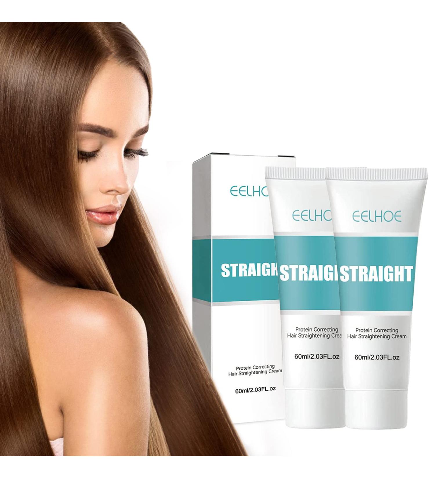 Protein Infused Hair Straightening Cream - Fast Smoothing & Nourishing Collagen Formula for All Hair Types (2 Pack) - Buy Online on GoSupps.com
