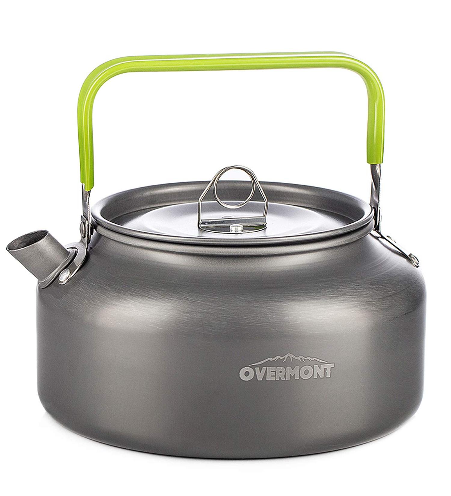 Overmont Camping Kettle Aluminum 42 FL OZ Portable Tea Coffee Pot - Outdoor Hiking Gear with Silicon Handle 1.2Medium - Buy Online on GoSupps.com