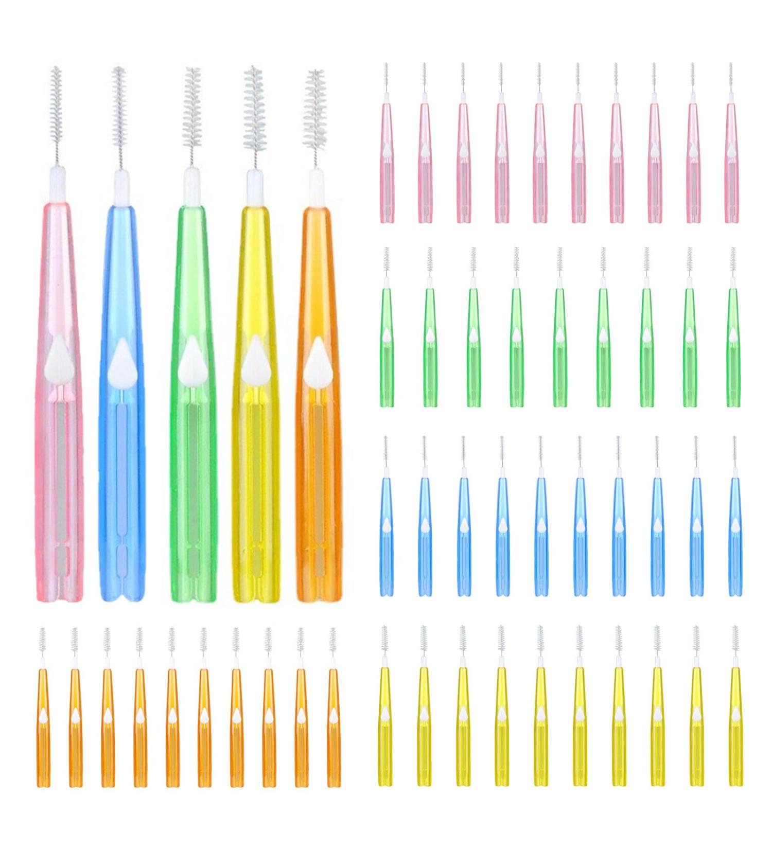 Skhaovs 50-Piece Interdental Brushes Set | Push-Pull Cleaner & Retractable Dental Flap | Optimal Oral Hygiene in 5 Colors - Buy Online on GoSupps.com