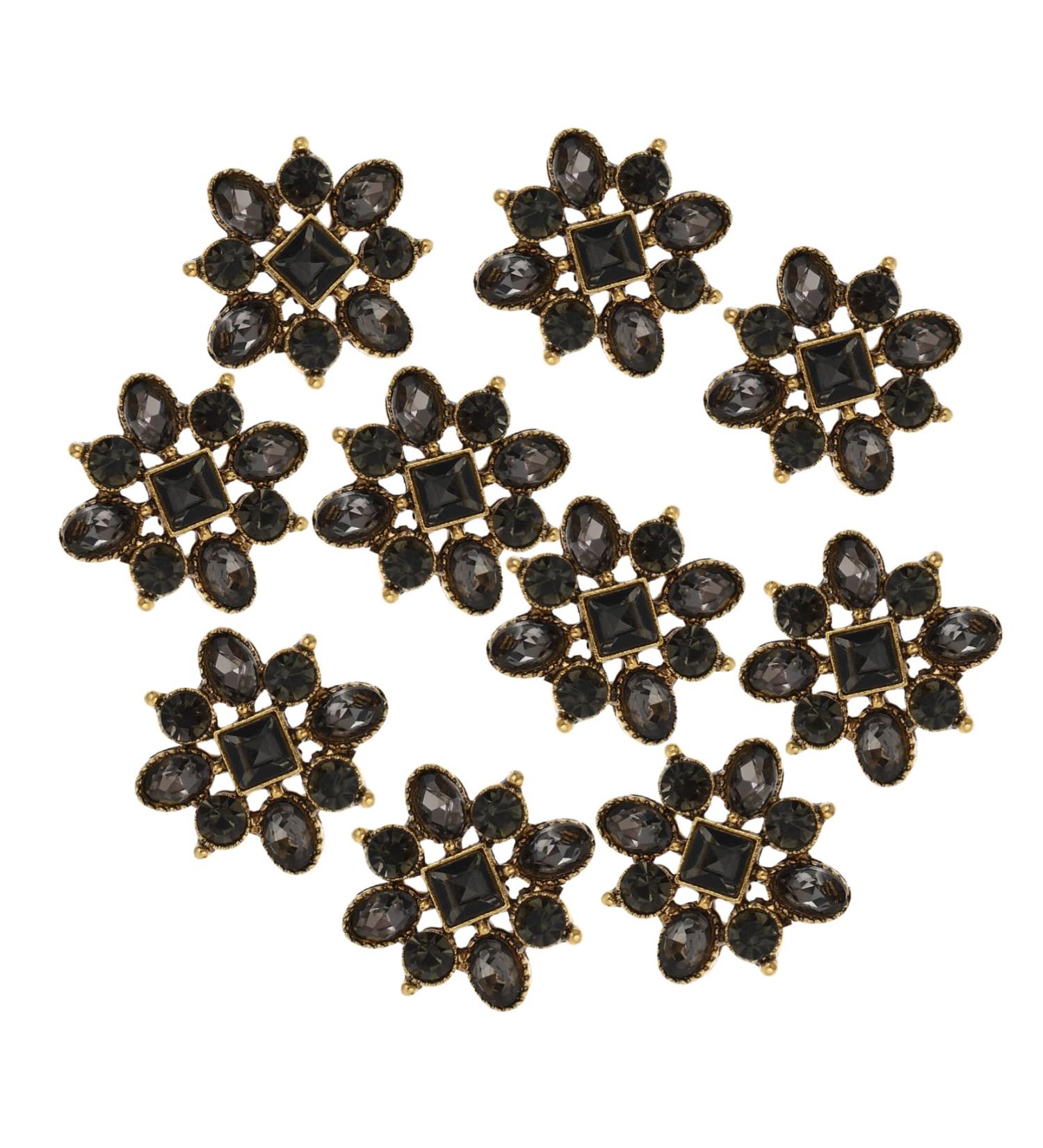 NOLITOY 10pcs Jewelry Accessories Wedding Items Key Pin Kit Diy Brooch Rhinestone Decors Clothing Snapshot Black 2.2X2.2X0.3CM - Buy Online on GoSupps.com