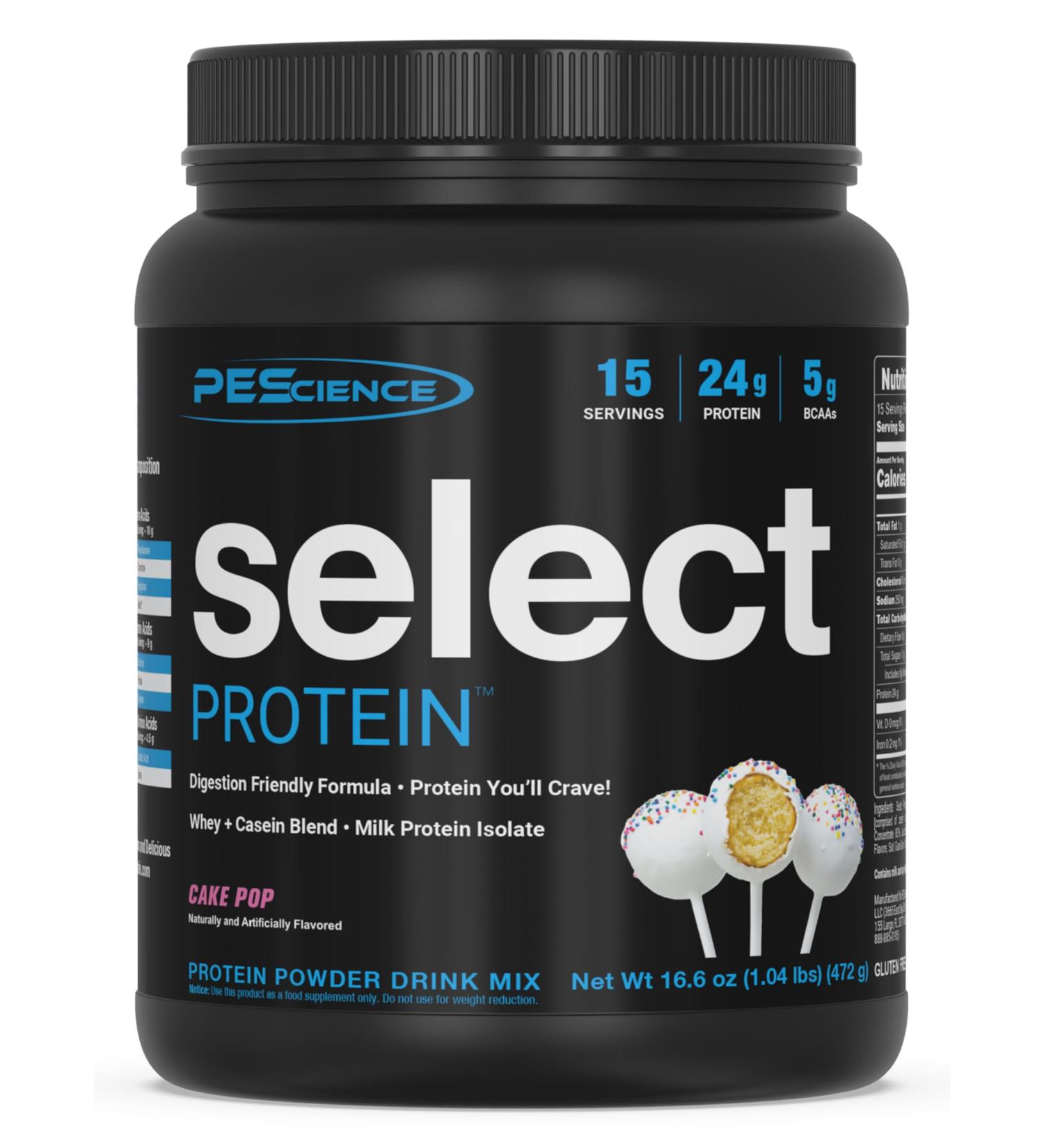 PEScience Select Protein Powder, Whey and Casein Blend, Clean Protein Powder for Women and Men, Low Calorie, Low Carb, Keto Friendly, Gluten Free - Cake Pop - 15 Servings - Buy Online on GoSupps.com