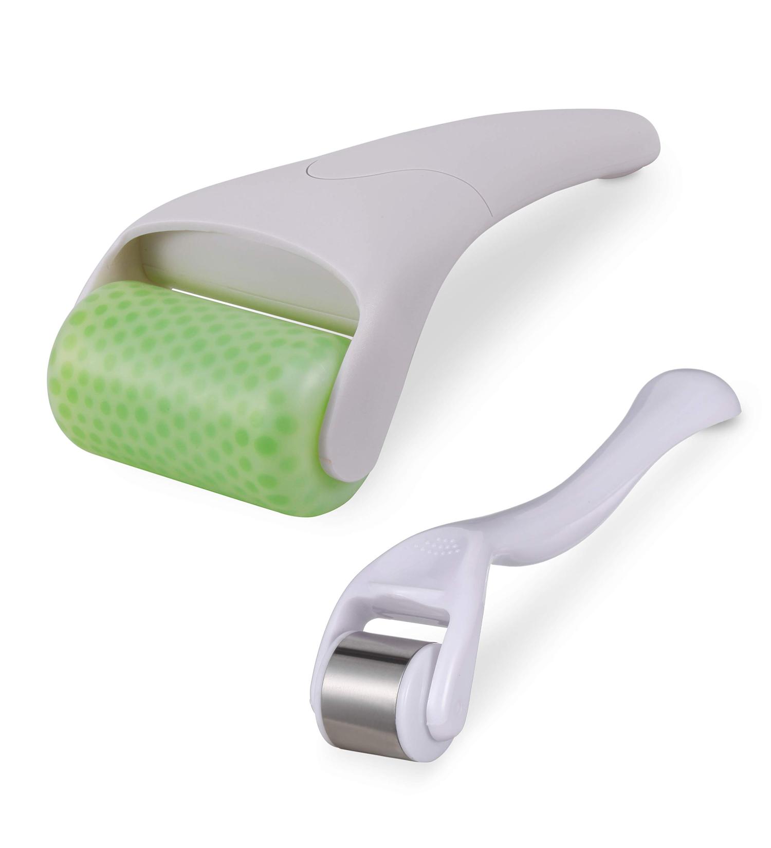 Ice Roller ICE Scooter 2 Set - Face & Eye Pain Relief Swelling Reduction Skin Care Gadget (Green) - Buy Online on GoSupps.com