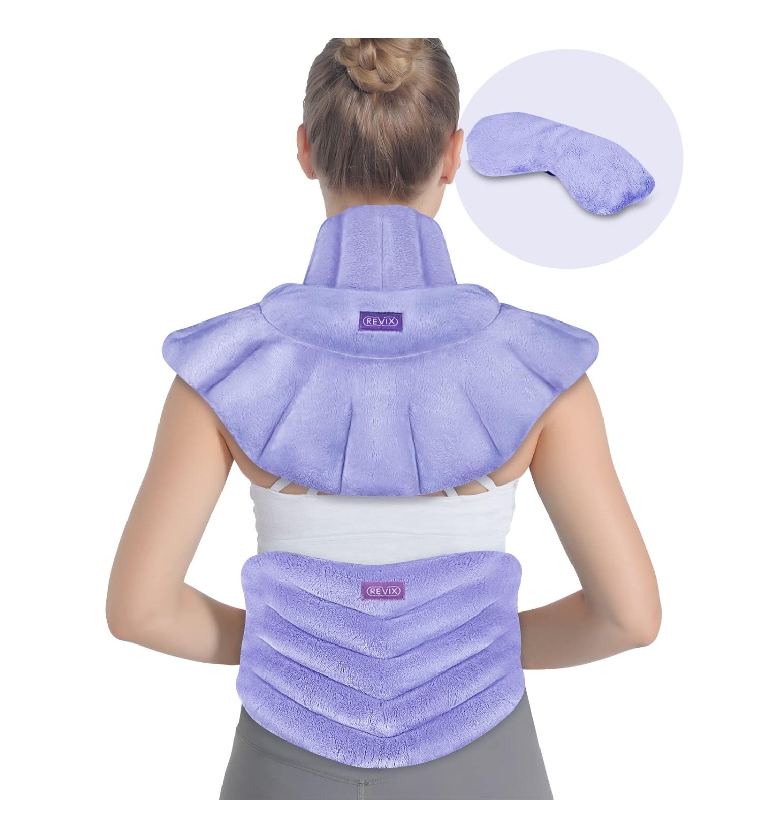 REVIX Microwave Heating Pads Set - Back Pain Relief, Neck Shoulder Wrap, Eye Mask - Purple - Buy Online on GoSupps.com