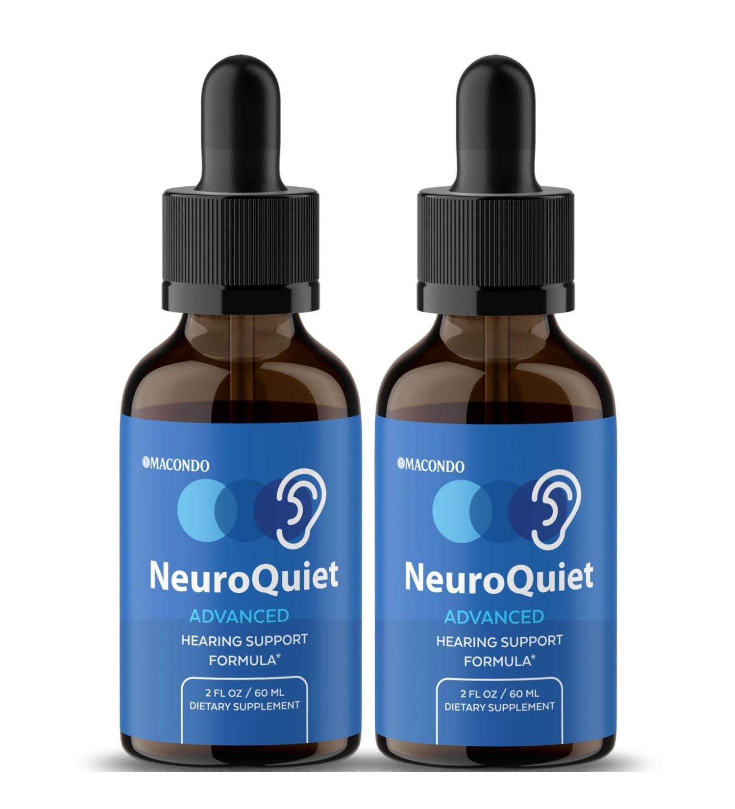 (2 Pack) NeuroQuiet Drops - Official NeuroQuiet Daily Hearing Support All Natural Clean Liquid Advanced Formula for Ear Health Auditory Clarity & Inner Ear Balance Reviews 2 Bottles - Buy Online on GoSupps.com