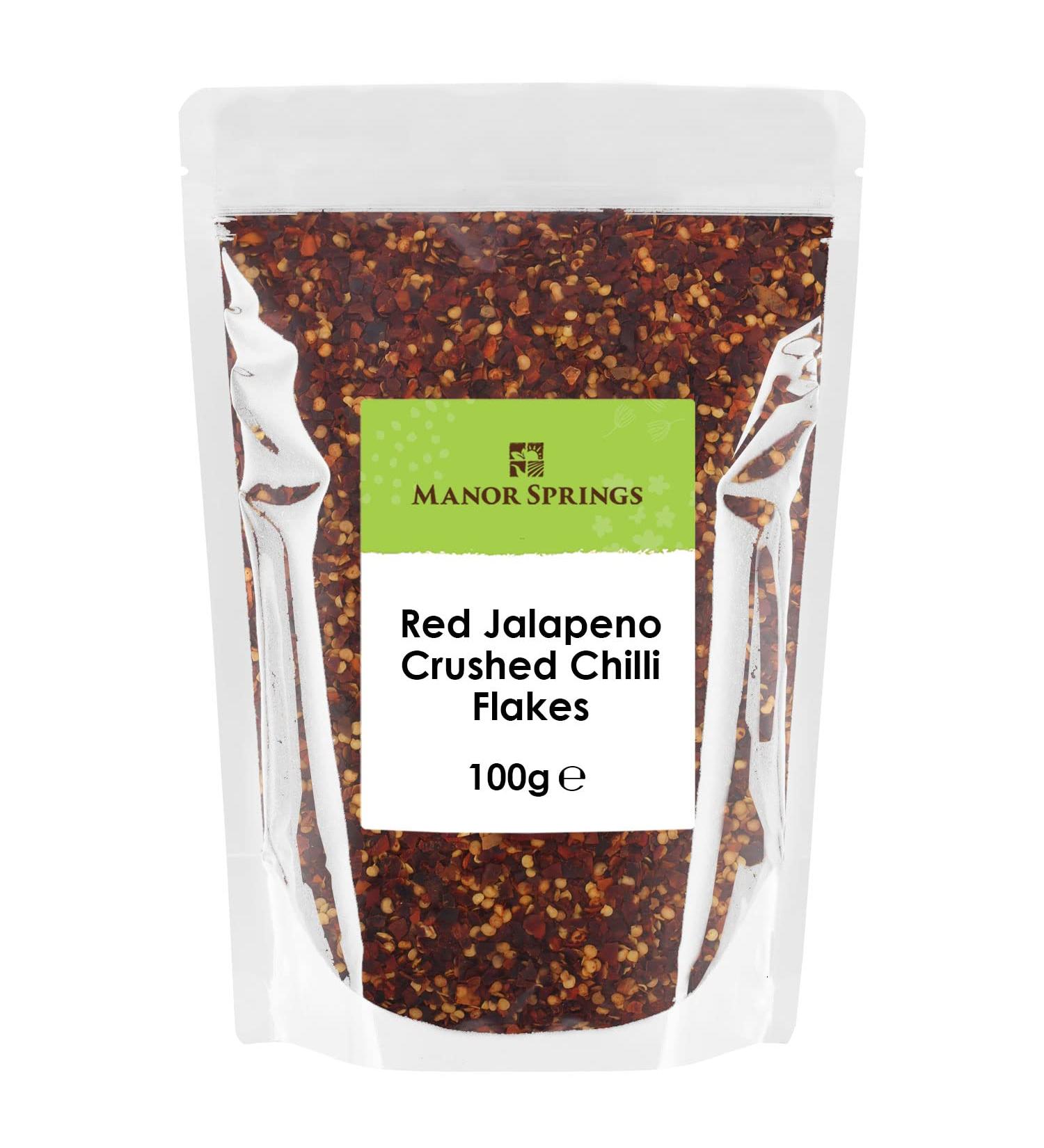 Red Jalapeno Crushed Chilli Flakes 100g by Manor Springs