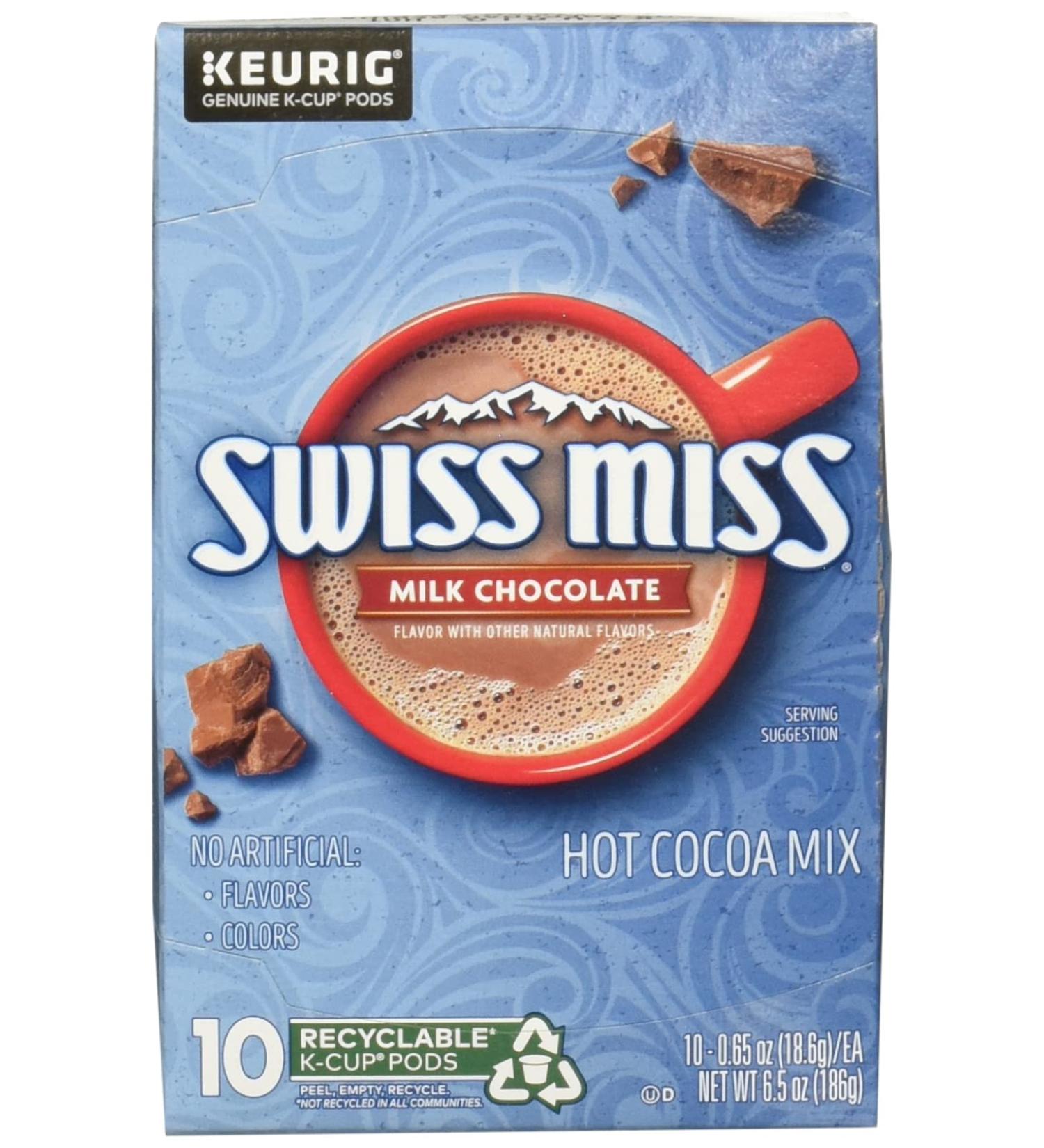 Swiss Miss, Single Serve Hot Chocolate K-Cup Pods Milk Chocolate Hot Cocoa, 10 Count,0.7 oz