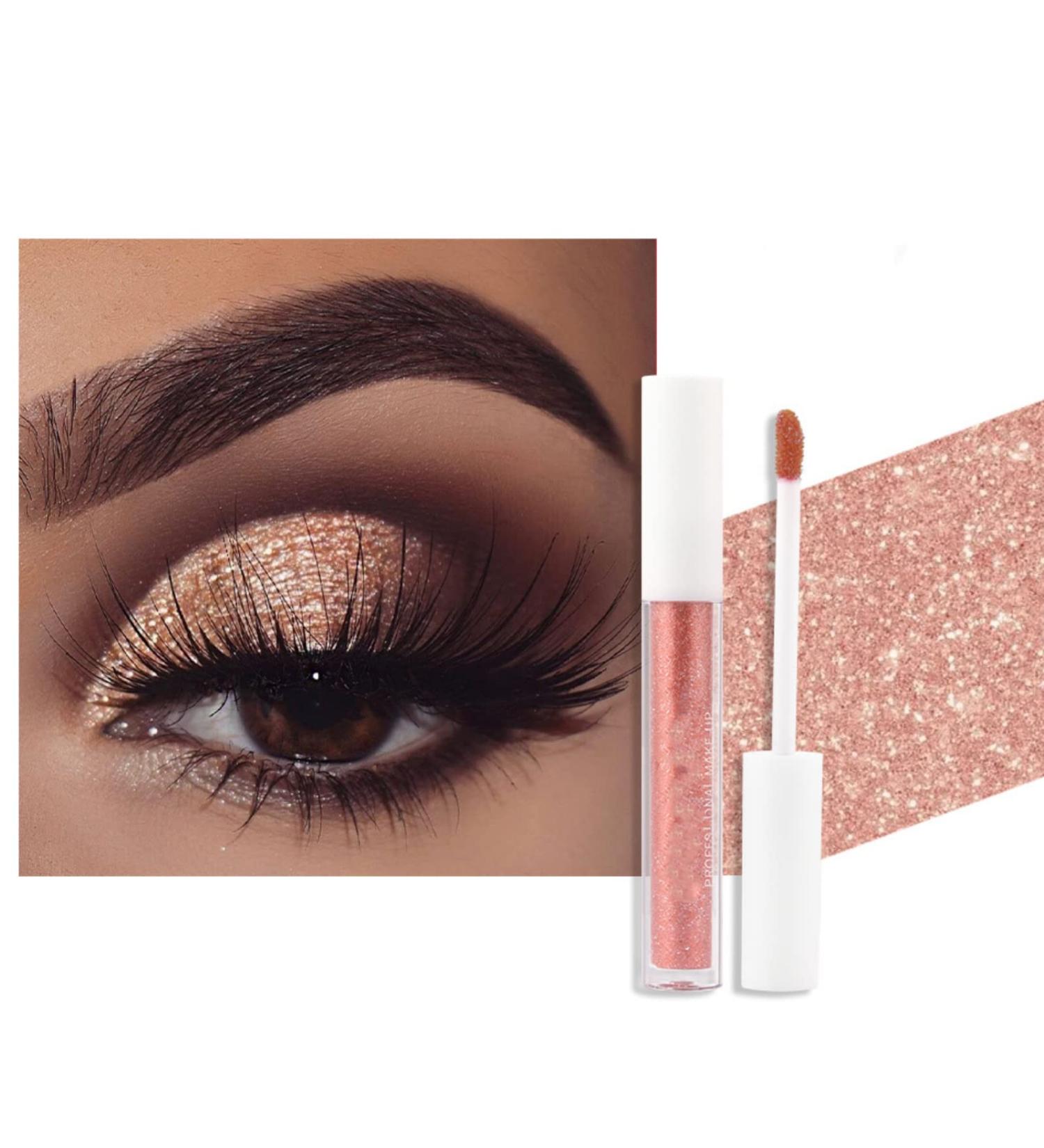 Sparkling Liquid Glitter Eyeshadow - Metallic Face & Eye Makeup in Rose Brown | Waterproof & Non-Greasy Formula - Buy Online on GoSupps.com