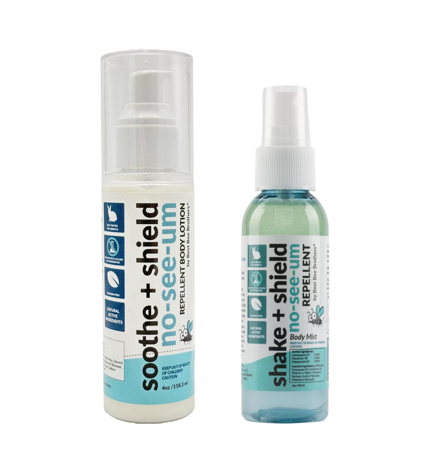 Best Bee Brothers No-See-Um Repellent 2oz Shake + Shield Body Mist and 4oz Soothe + Shield Lotion - Buy Online on GoSupps.com