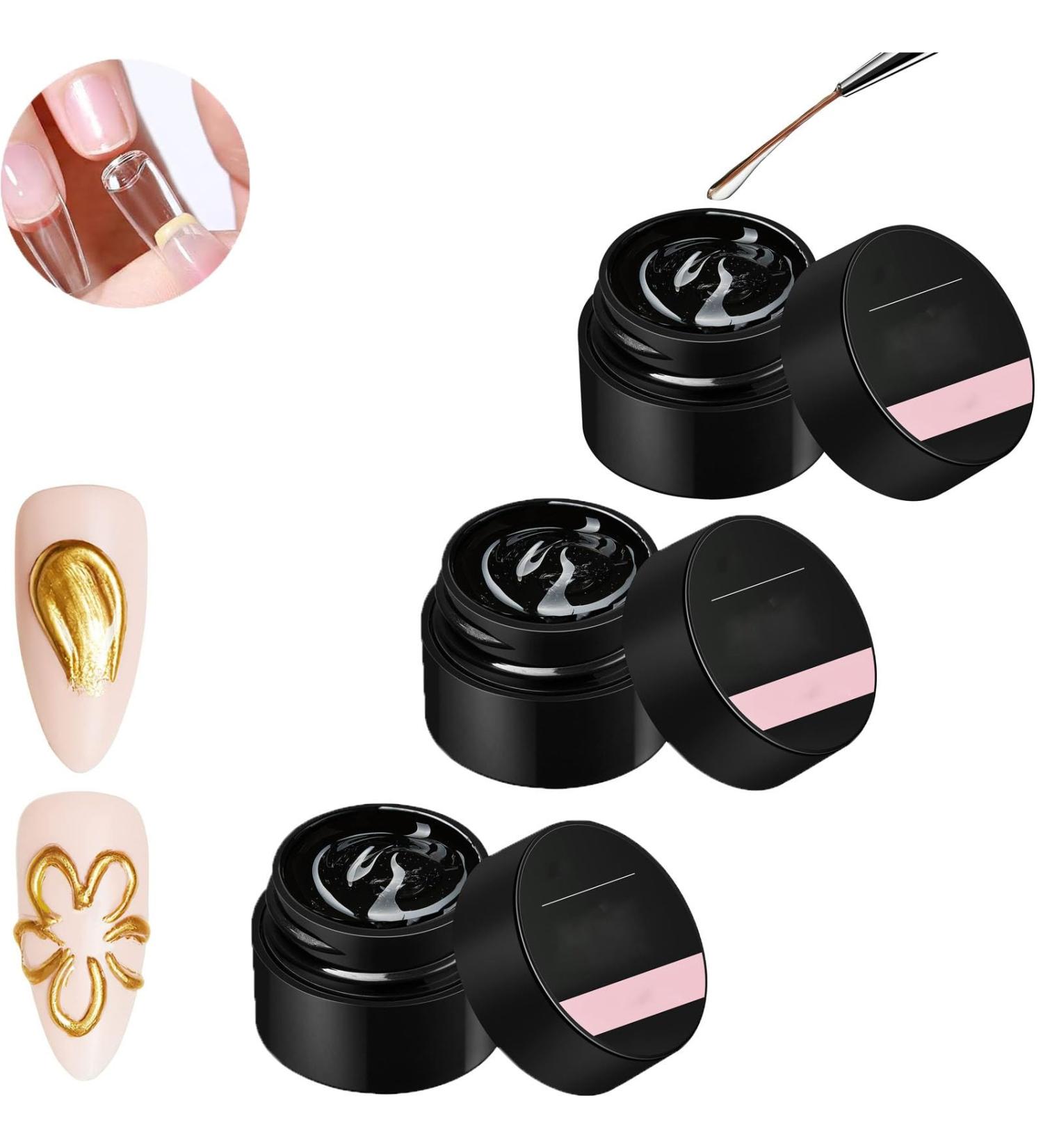 Solid Clear Jelly Glue for Press on Nails Solid Nail Tips Gel Builder Gel for Press on Nails Solid Gel Nail Glue for Nail Tips Clear Strong Clear Acrylic Nail Tips(3) - Buy Online on GoSupps.com