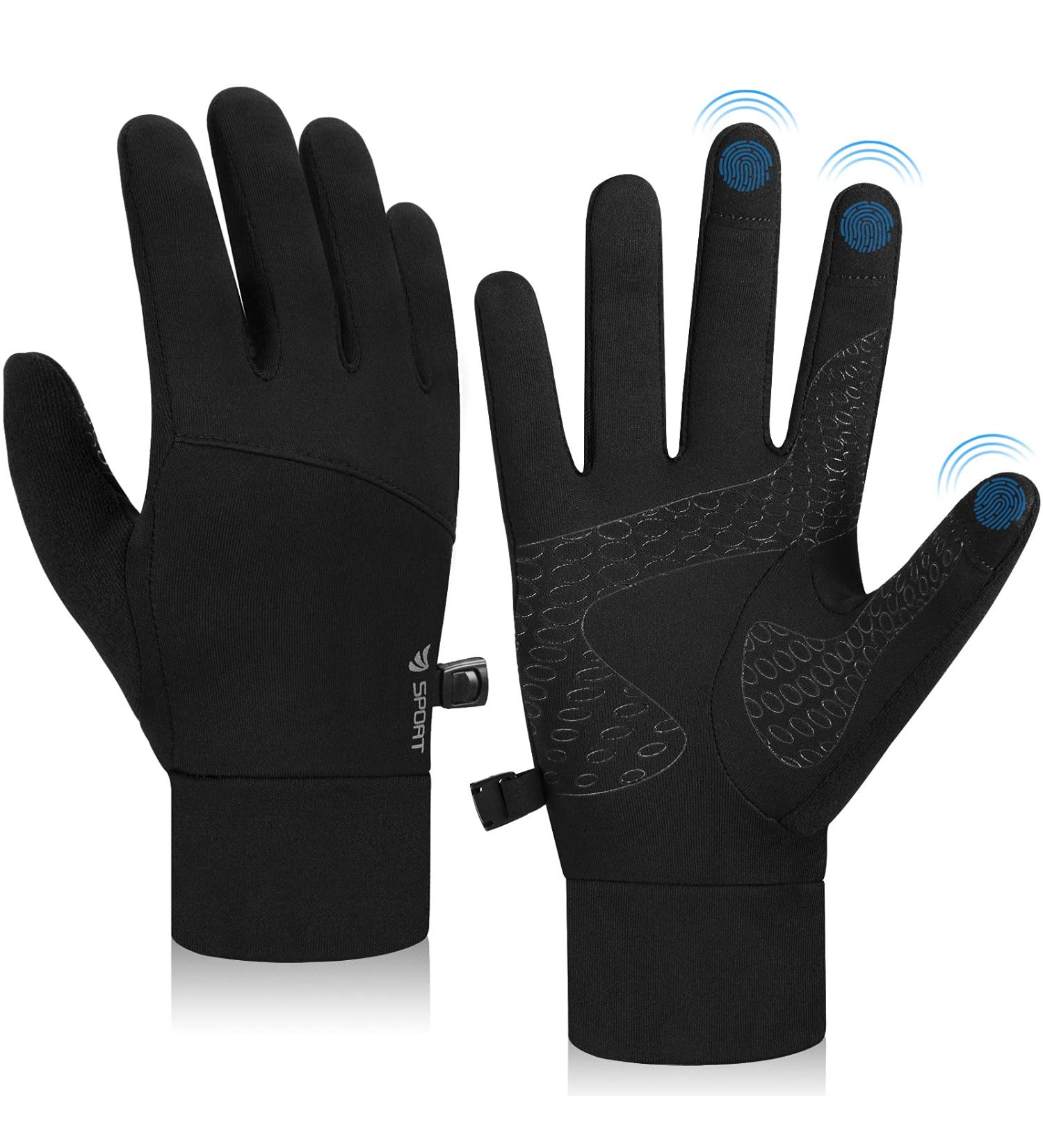 Buy Coskefy Lightweight Touchscreen Gloves for Men & Women | Elastic Slip-Resistant Running Bike & Winter Gloves - Ideal for Camping Hiking Cycling & Climbing | Black-Z05 L - Buy Online on GoSupps.com