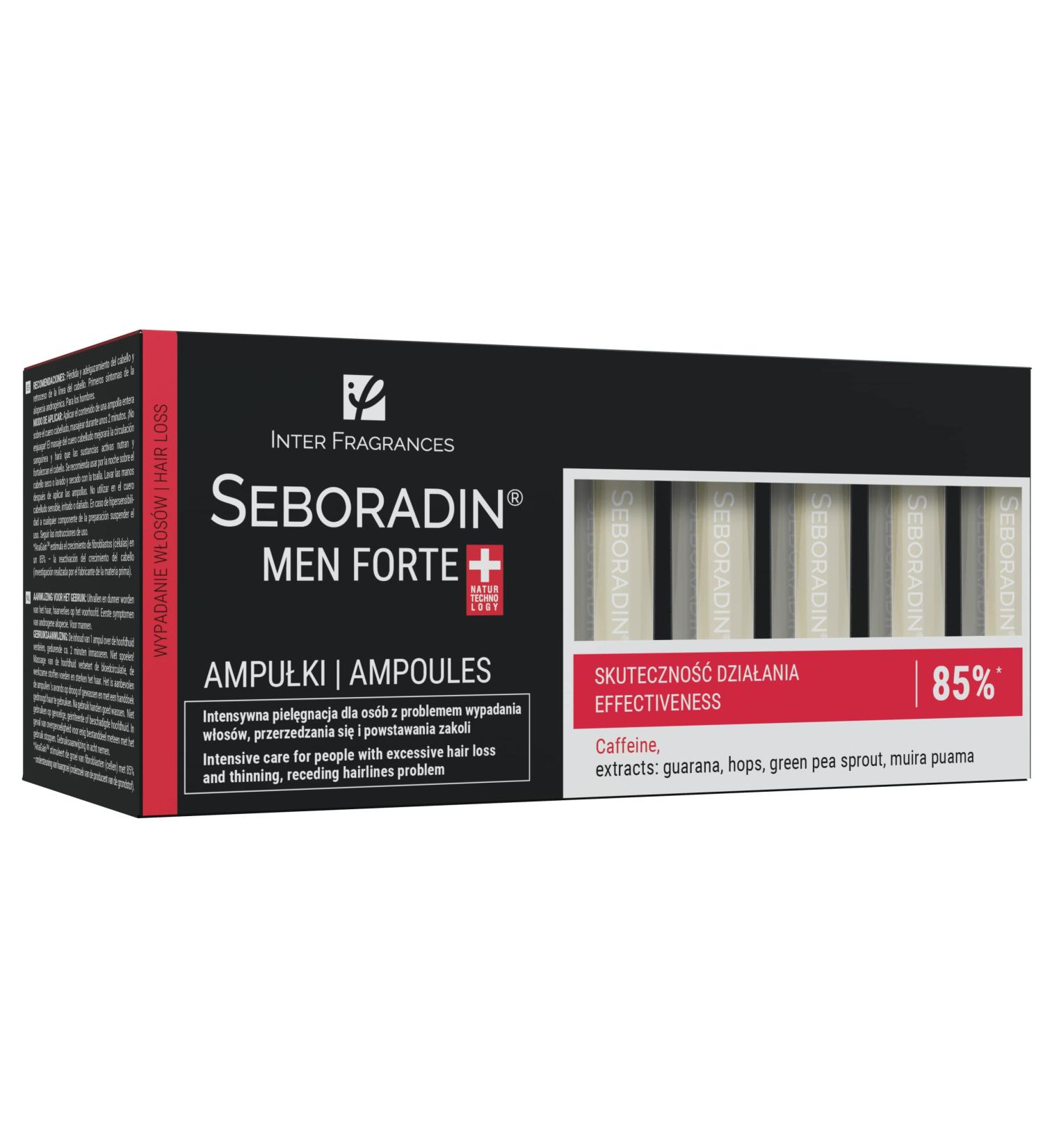 Seboradin Ampoules FORTE for Men Anti-hair loss Intensive Baldness Treatment 14 Ampoules of 5.5 ml - Buy Online on GoSupps.com