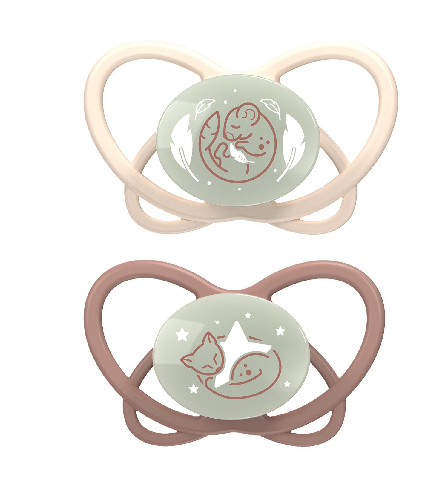 Nip Schnuller My Butterfly Night | Eco-Friendly Silicone Pacifier Size 3 (16-32 Months) - Brown Lightweight & Jaw-Friendly - Buy Online on GoSupps.com