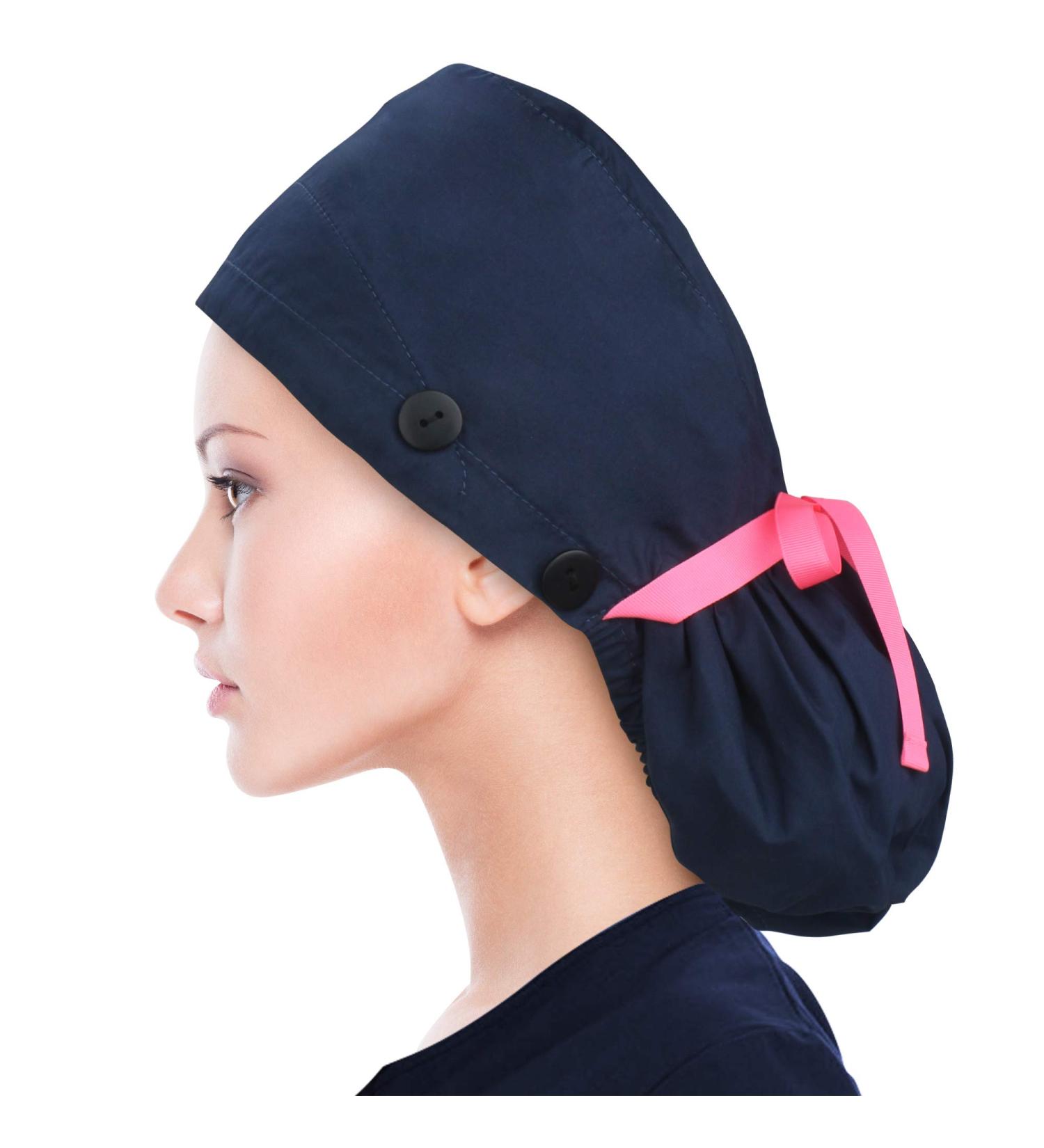 ABAMERICA Navy Working Cap with Button for Long Hair - Adjustable Ponytail Hat for Women - Buy Online on GoSupps.com