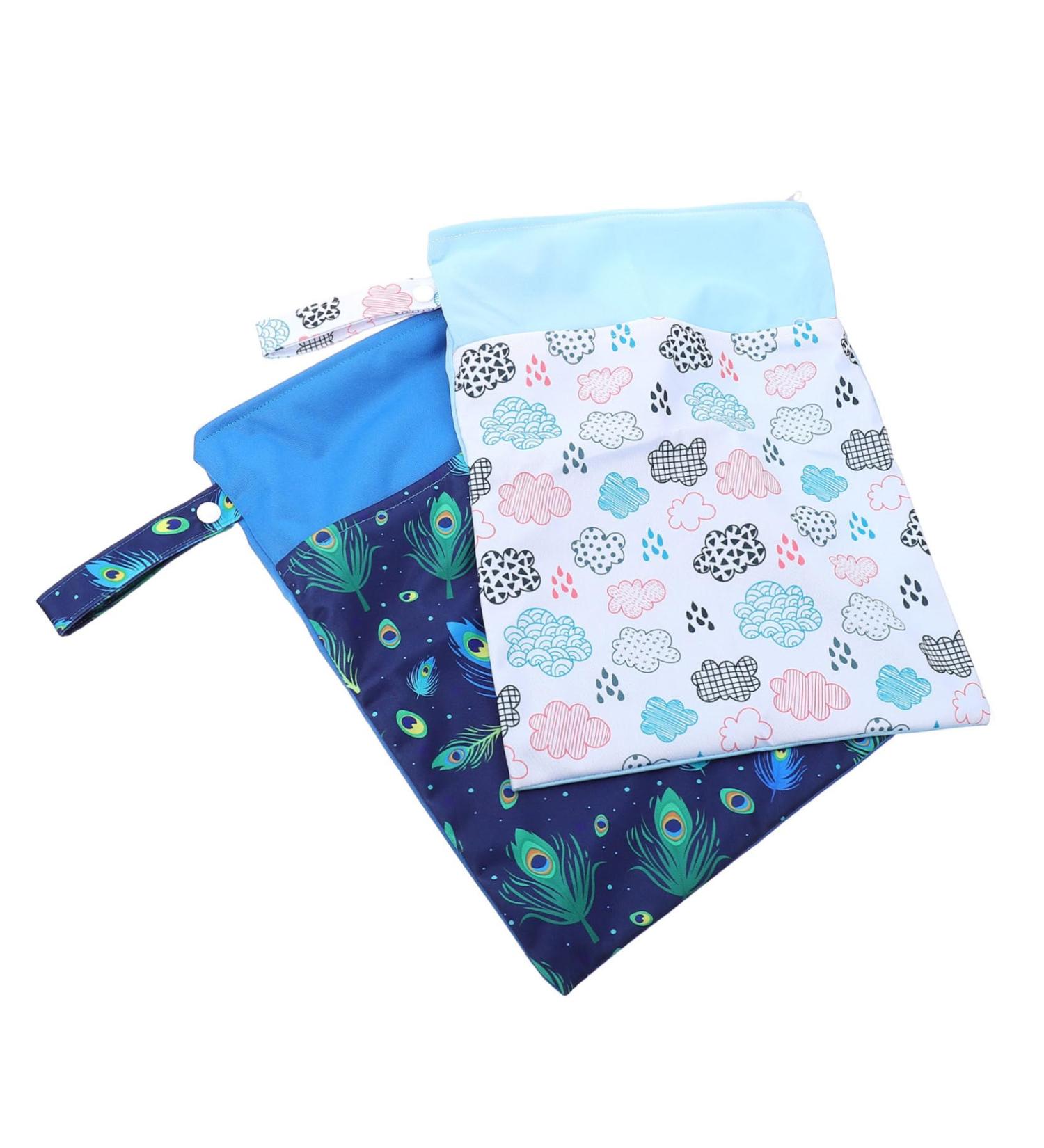 Minkissy 2-Piece Women s Double Zipper Storage Bag | Small Diaper Bag & Menstrual Pads Pocket | Stylish & Functional 35x23cm - Buy Online on GoSupps.com