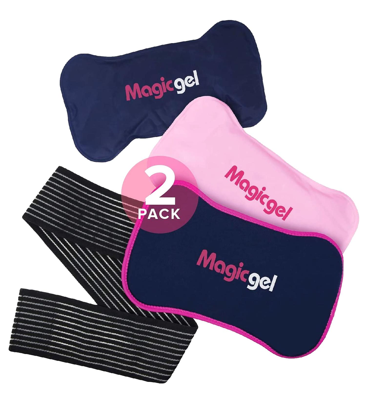 Reusable Ice Packs for Injuries with Adjustable Wrap-Around Strap | Dual Hot/Cold Gel Pack Set for Pain Relief | Ideal for Back, Neck, Ankle, Knee, Hip, Arm & More - Buy Online on GoSupps.com