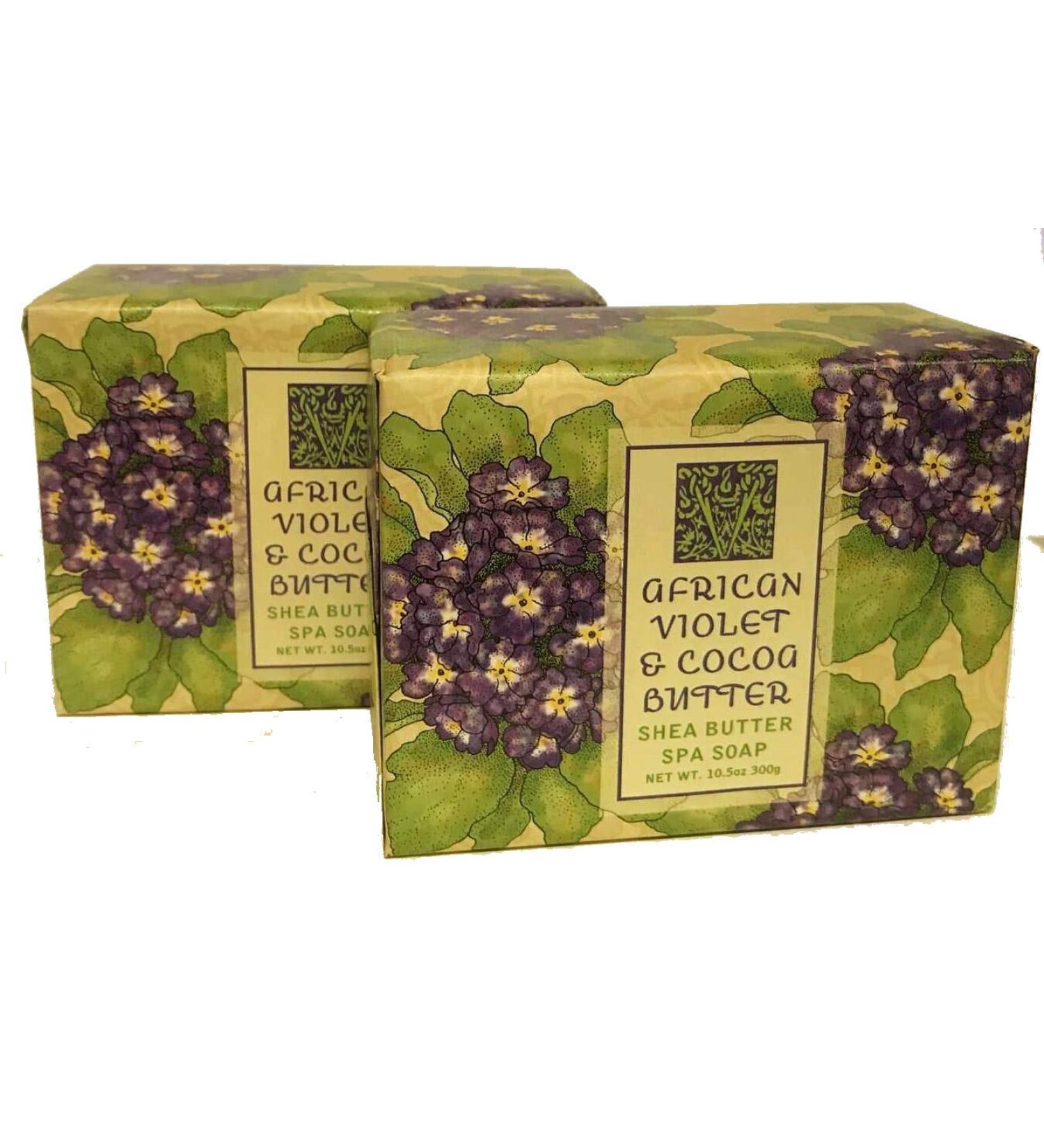 Greenwich Bay Trading Company Set of Two 10.5 oz Shea Butter Soap Bars (African Violet)