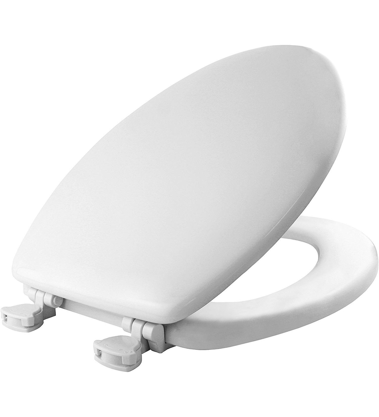 Mayfair Molded Wood Elongated Toilet Seat with Easy-Clean & Change Hinges - White (1 Pack) - Buy Online on GoSupps.com