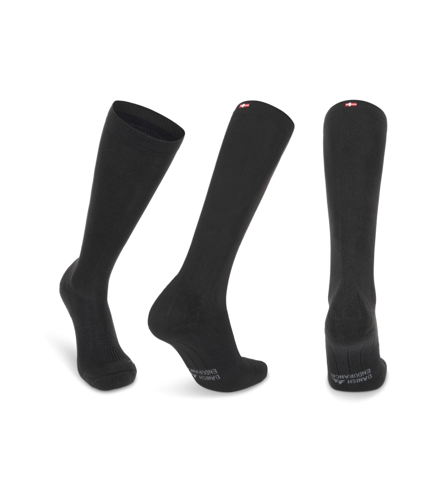 Danish Endurance Compression Stockings & Sports Socks | 21-26 mmHg Support Stockings for Men & Women | Thrombosis Socks in Black (Size 43-47) - Buy Online on GoSupps.com