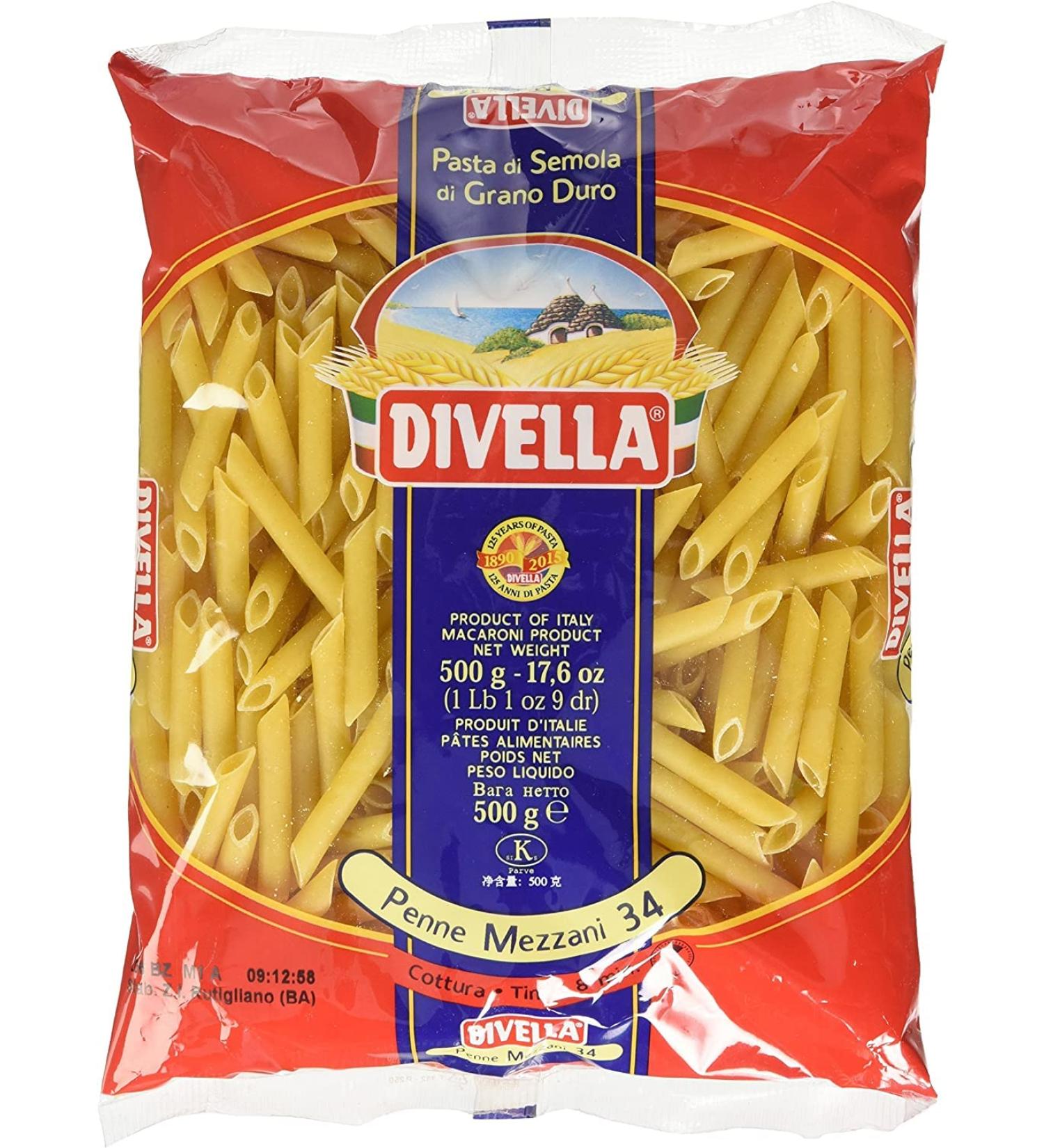  Italian Gourmet E.R. Divella Penne Mezzani N. 34 Durum Wheat Semolina Pasta 500g + Italian Gourmet Tomato Pulp Box 400g - Buy Online on GoSupps.com