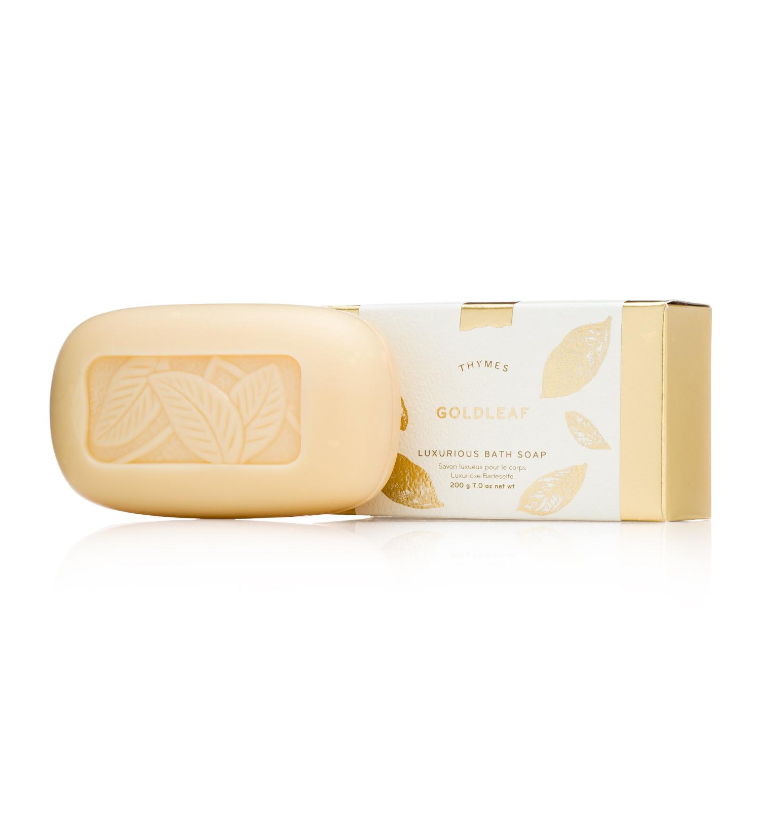 Thymes - Goldleaf Luxurious Bath Soap - Naturally Conditioning Floral Scented Bar Soap - 6 oz