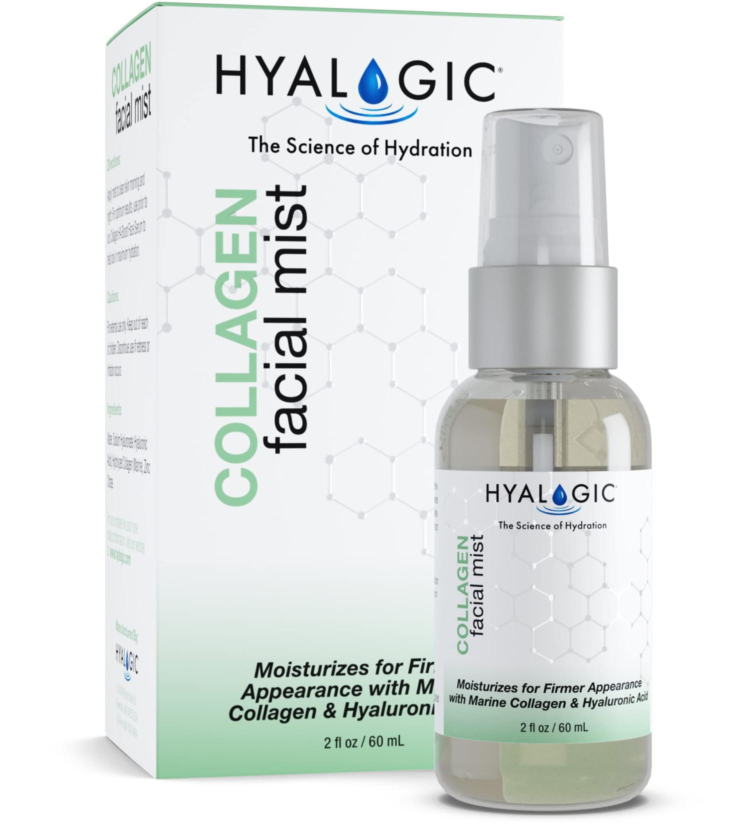 Hyalogic Collagen Facial Mist - Hydrating Hyaluronic Acid Face Spray 2oz | Premium Spa-Grade Skin Moisturizer - Buy Online on GoSupps.com
