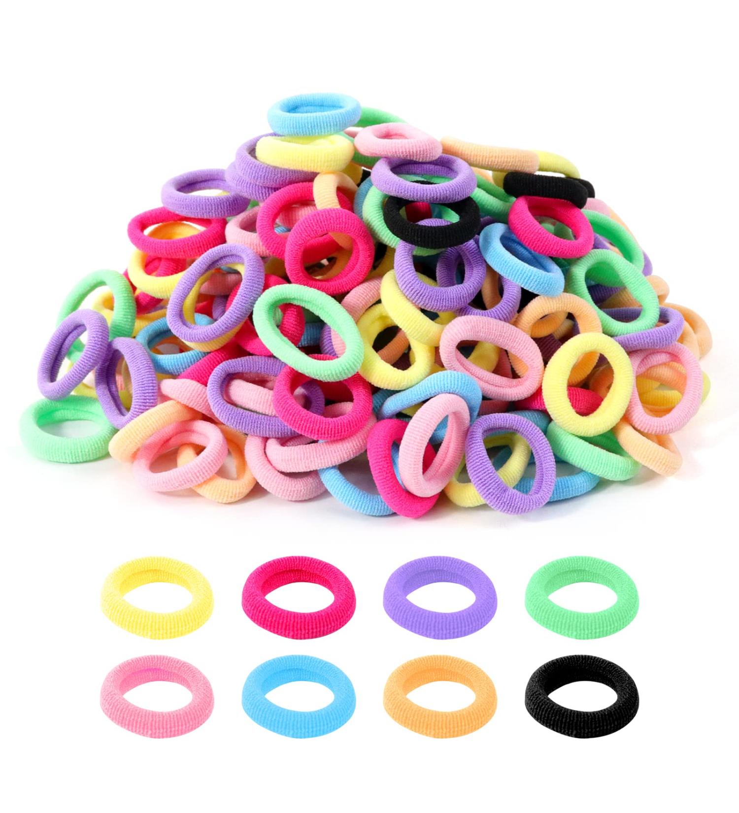 Hanyousheng 200 Pcs Multicolor Baby Hair Bands for Girls Seamless Elastic Hair Ties for Kids and Toddlers - Buy Online on GoSupps.com