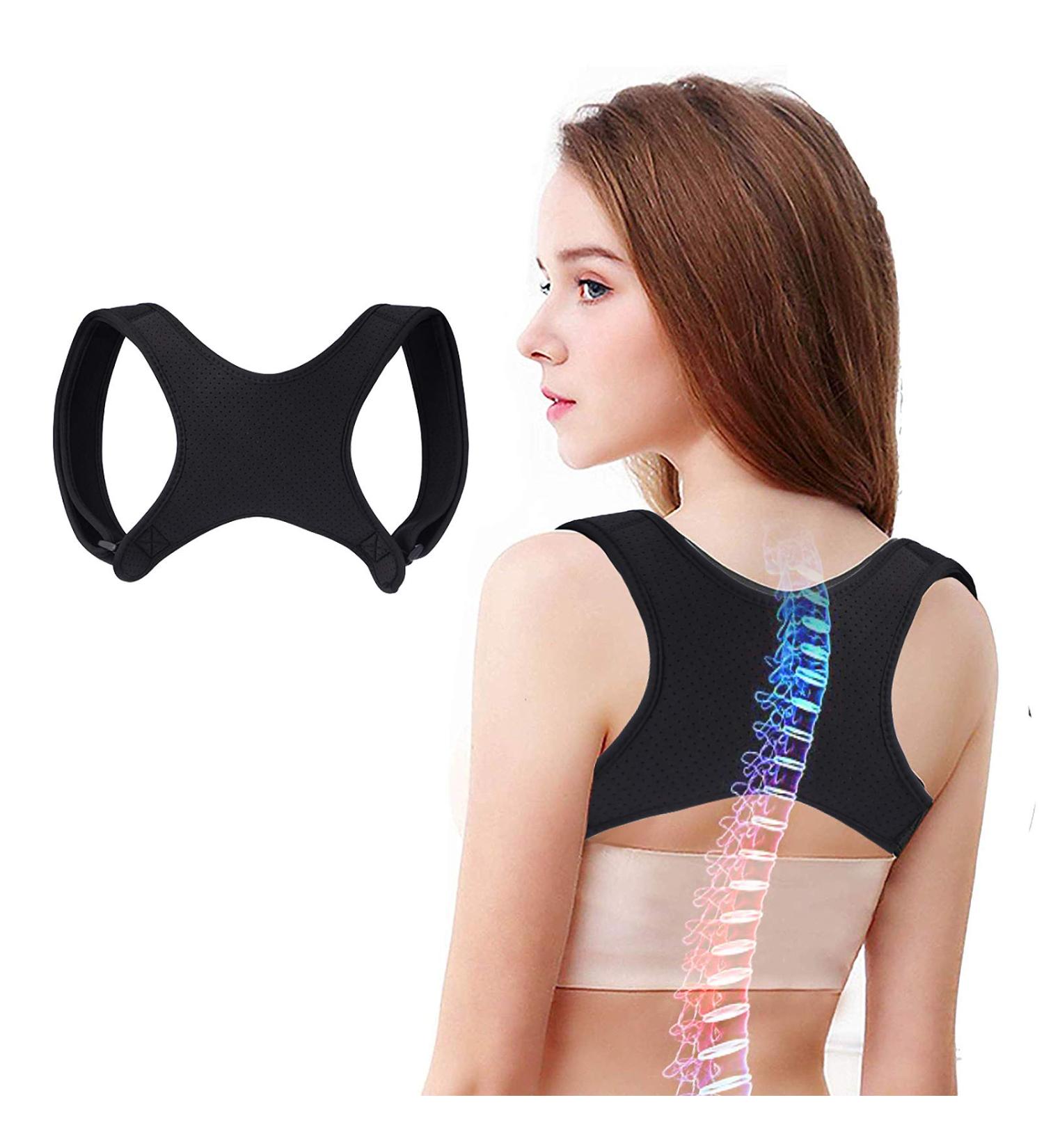 Updated Posture Corrector for Men & Women | Adjustable Upper Back Brace for Neck Shoulder Support & Pain Relief - Buy Online on GoSupps.com