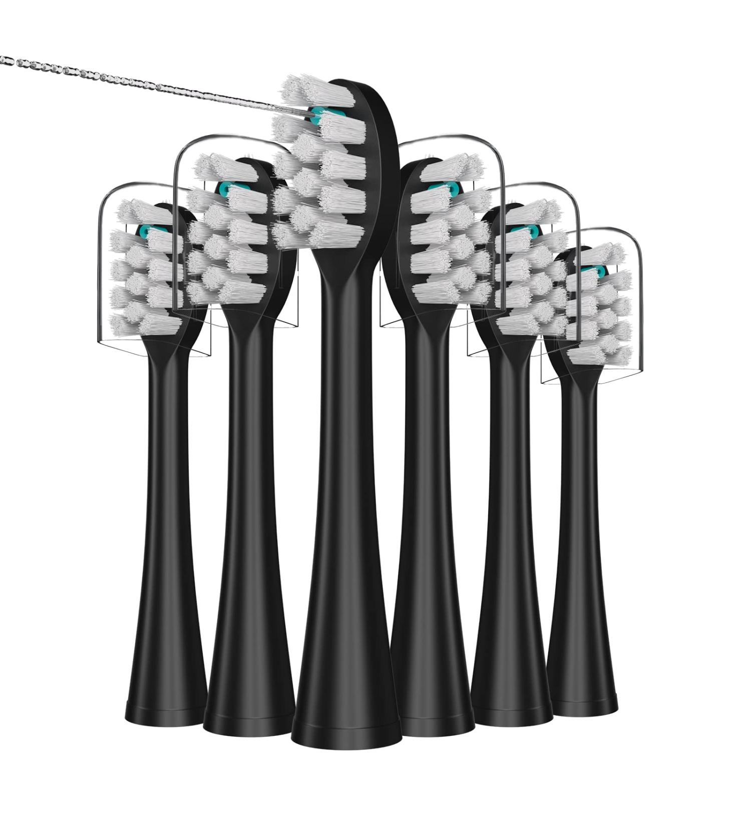 6 Count Black Replacement Flossing Toothbrush Heads for Waterpik Sonic Fusion SF01/SF02 & 2.0 SF03/SF04 - Buy Online on GoSupps.com