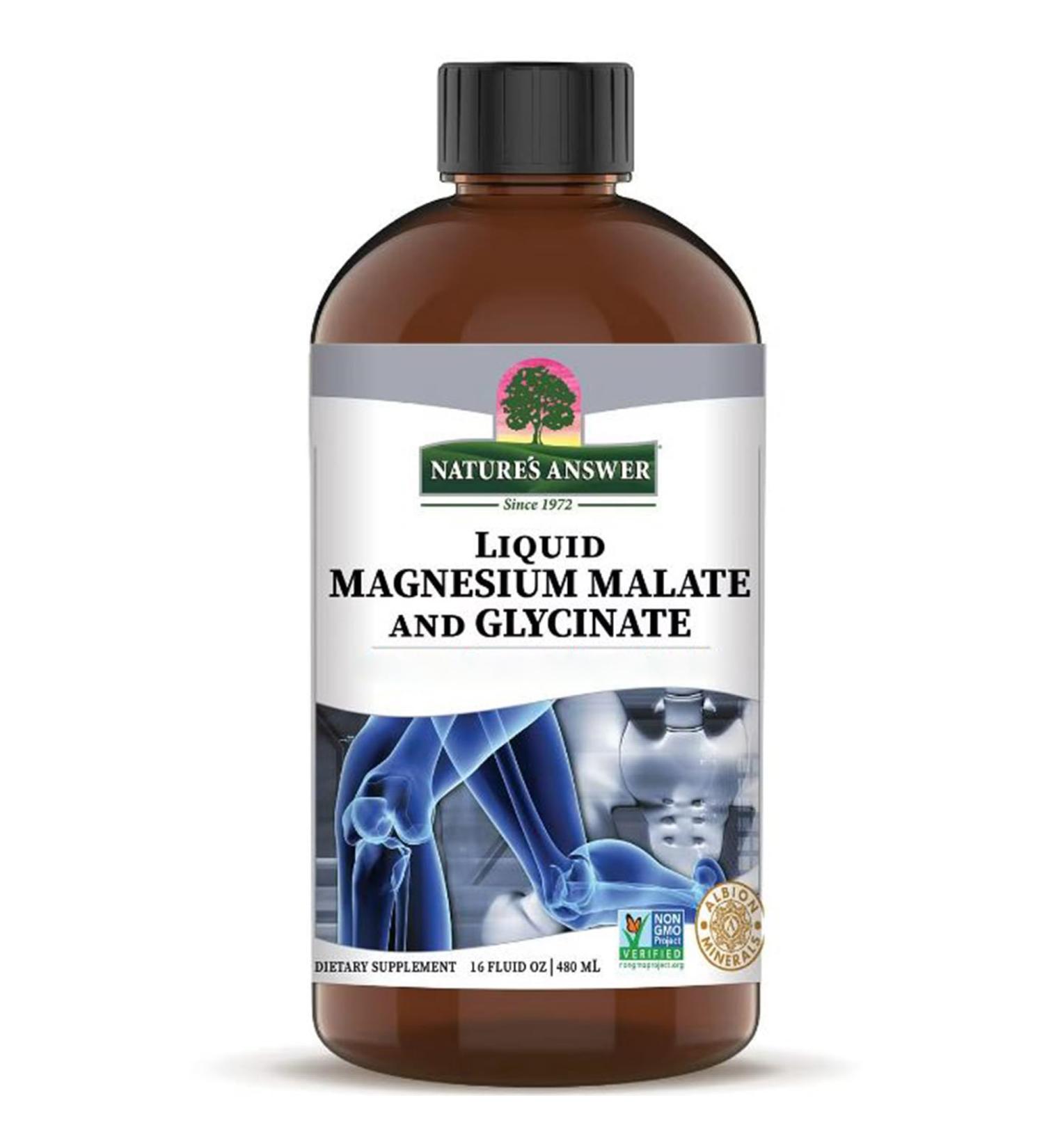  Nature's Answer Nature's Answer Liquid Magnesium Glycinate (Magnesium Glycinate Liquid) 200mg 480ml Vegan Lab Tested Gluten Free Soy F - Buy Online on GoSupps.com