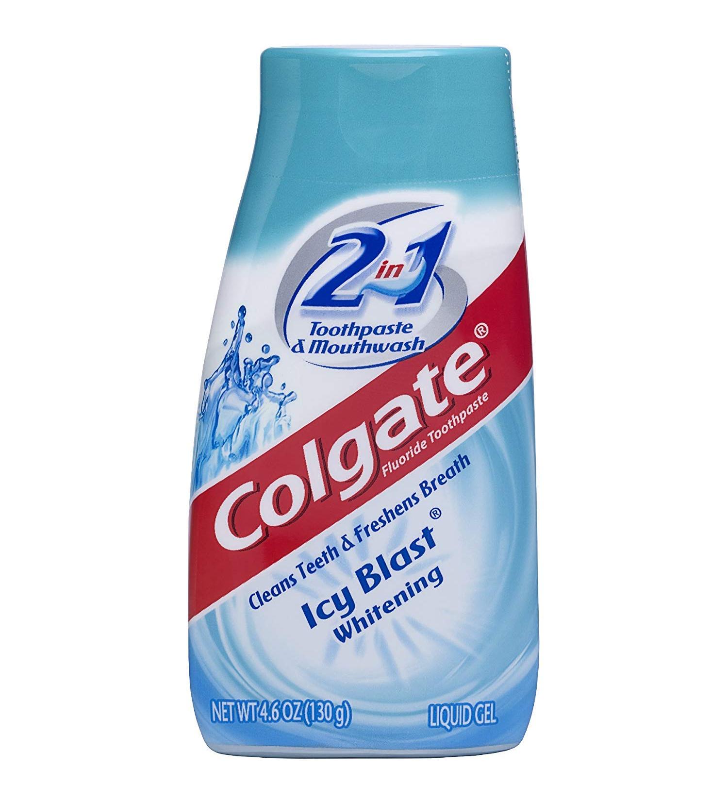 Colgate 2n1 Icy Blast Tp Size 4.6z Colgate Icy Blast Whitening Liquid Gel 2-In-1 Toothpaste & Mouthwash (Pack of 4)
