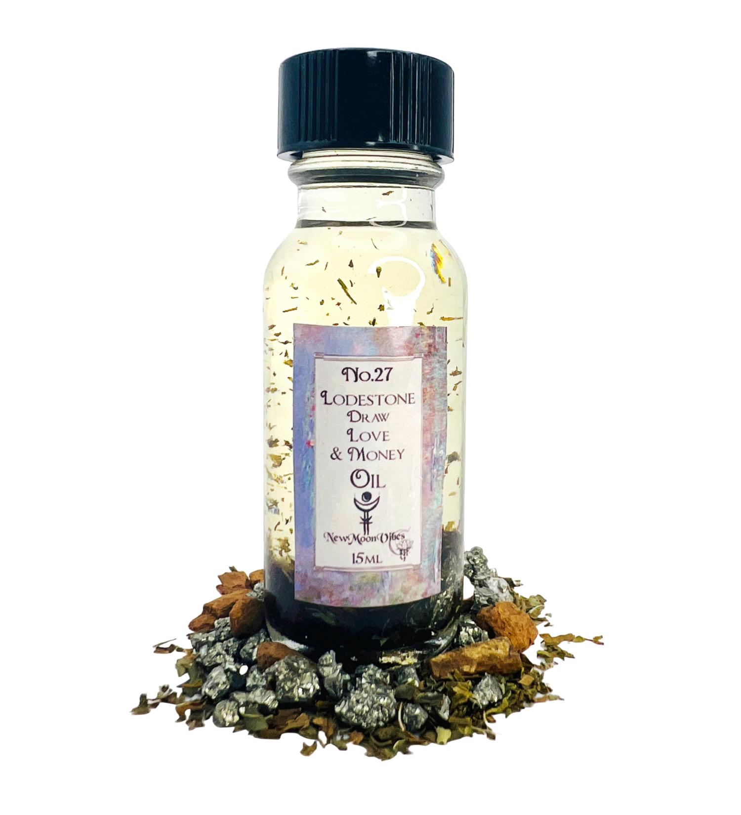 Lodestone Oil by New Moon Vibes - Attract Wealth Love Health Success Abundance Prosperity Positive Energy Spells Conjure Rituals - Handmade with Essential Oils & Herbs - Wicca Pagan Hoodoo Magick - Buy Online on GoSupps.com