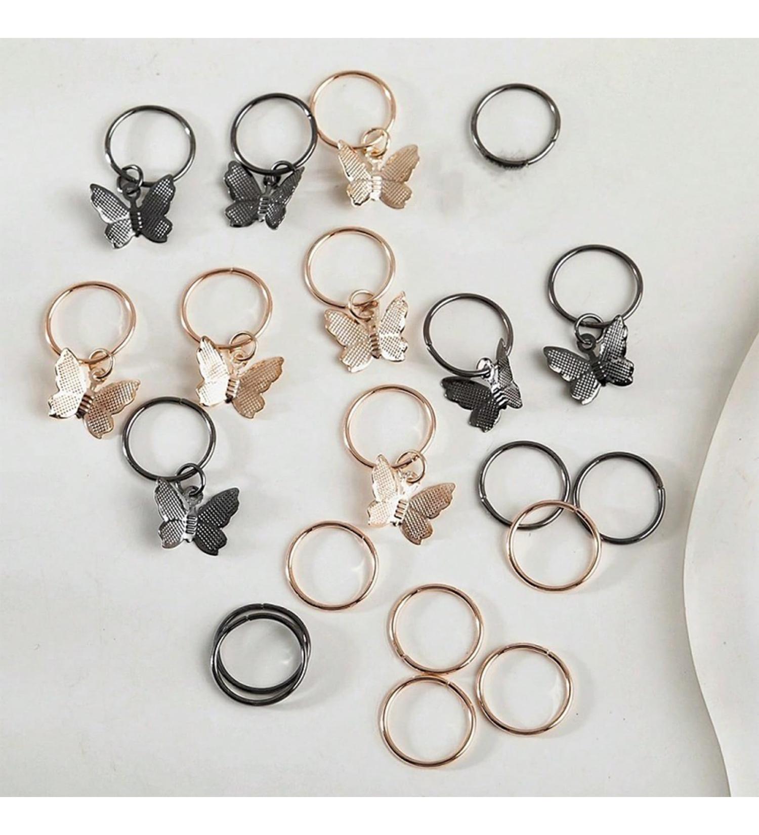 20PCS Hair Beads For Women Braids Jewelry For Hair Dreadlocks Accessories Metal Gold Silver Clips For Hair Braiding Beard Decoration For Girls Women one color D - Buy Online on GoSupps.com