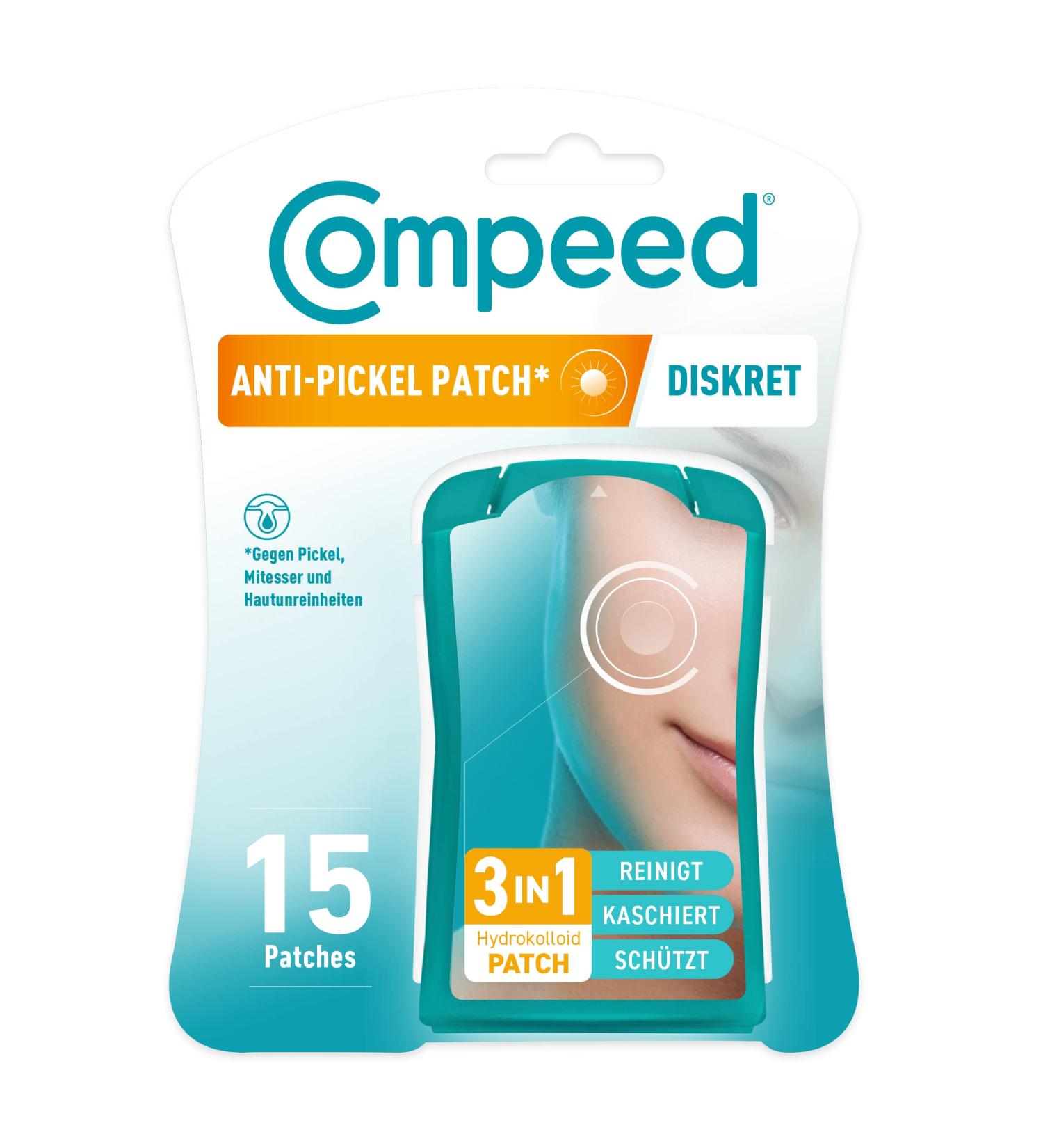 Compeed Anti-Pimple Patches - Discreet Hydrocolloid Treatment for Targeted Acne Areas - 15 Cleansing & Protecting 1.5x1.5cm Patches for Daytime Use - Buy Online on GoSupps.com