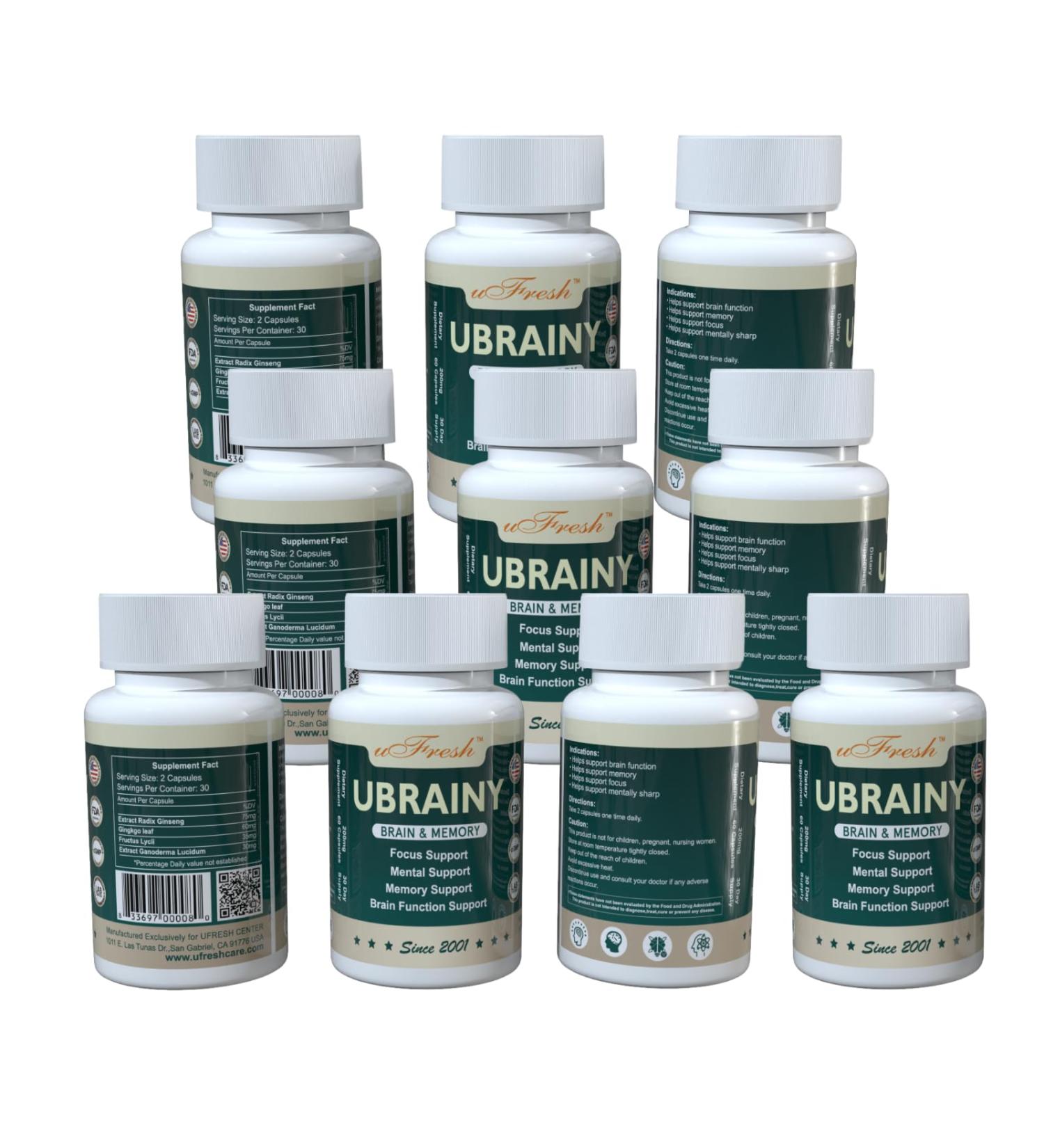 uFresh Ubrainy Brain and Memory Support Capsules 30-Day SupplyDietar Supplements (10 Bottles) - Buy Online on GoSupps.com