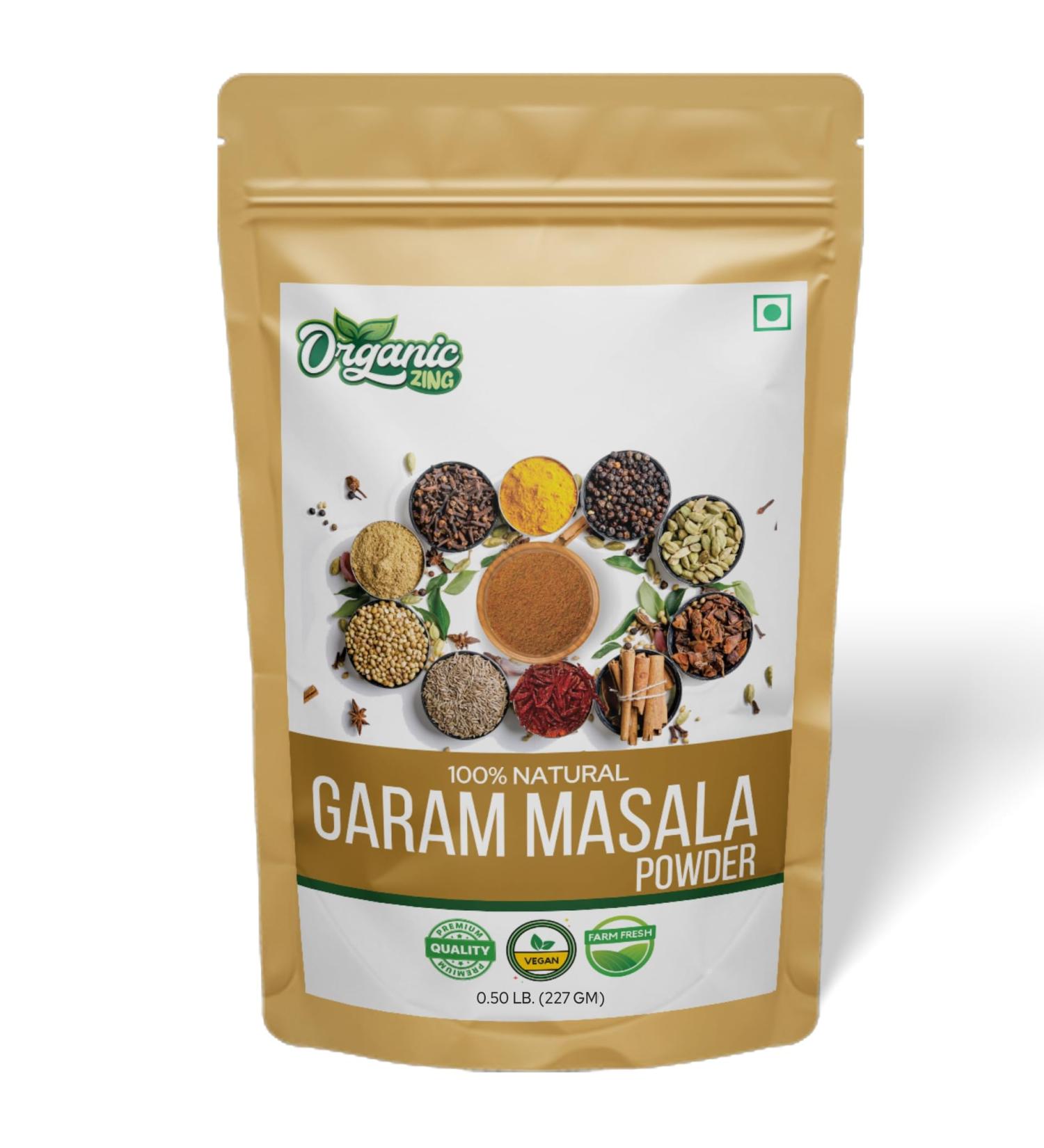 Organic Zing Organic Garam Masala - a Versatile Indian Blend of Spices and Herbs | USDA Certified | Seasoning Blend | Vegan | Preservative Free | Product of India - 227g 227 Gram ( 8.00 Ounce Pack of 1 ) - Buy Online on GoSupps.com