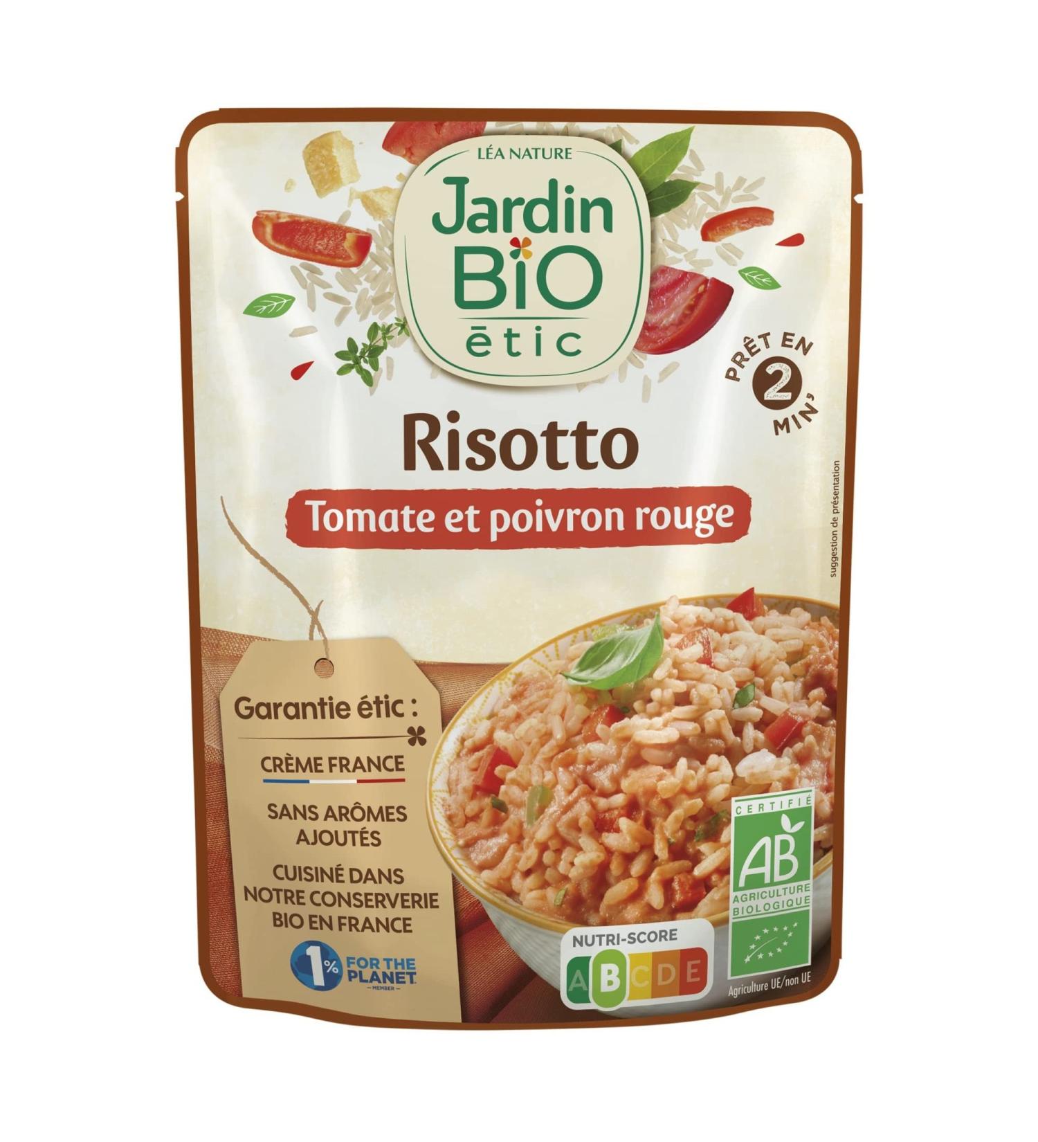 Jardin BiO tic - Risotto Tomato and Red Pepper - Organic - Salted - AB Certified - Bag of 220 g - Buy Online on GoSupps.com