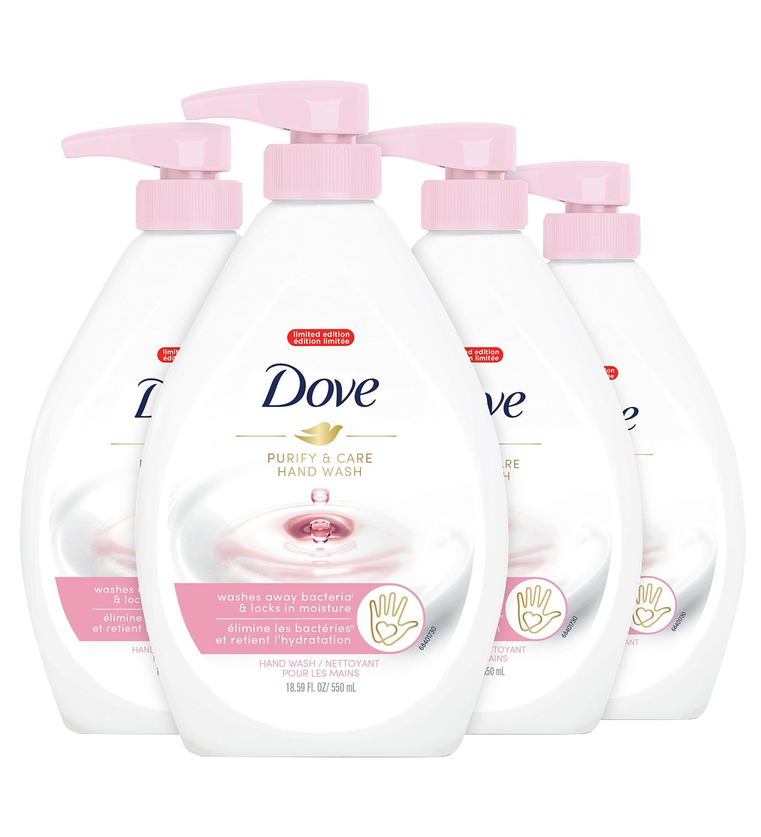 Dove White Peach and Tea Hand Wash 18.5 oz 4 Count - Hygiene, Care, and Moisture Locking Formula - Buy Online on GoSupps.com