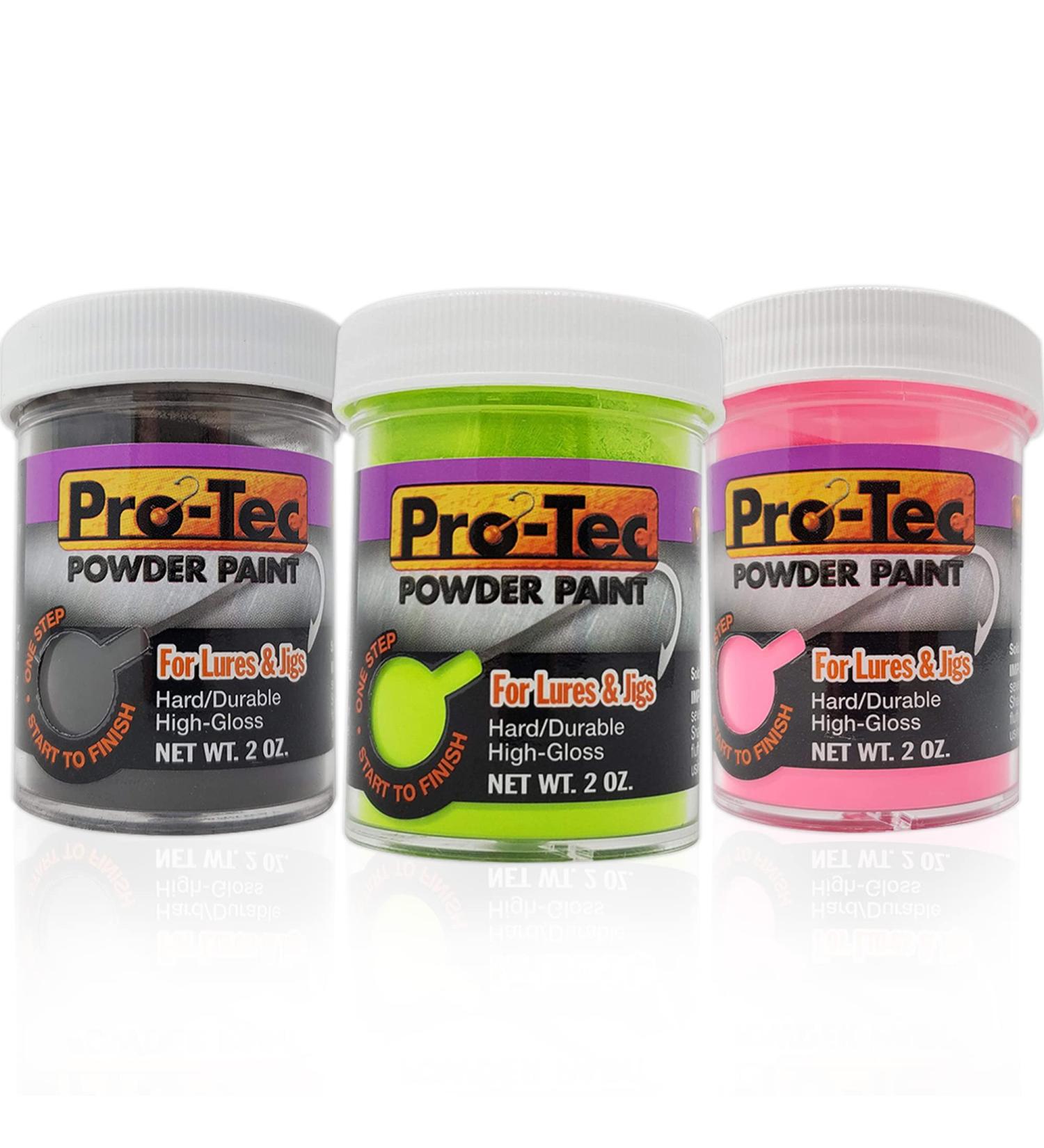 Lurwind Pro-Tec Powder Paint Kit for Fishing Lures - Black/Green Chartreuse/Hot Pink 2oz 3 Pack - Buy Online on GoSupps.com