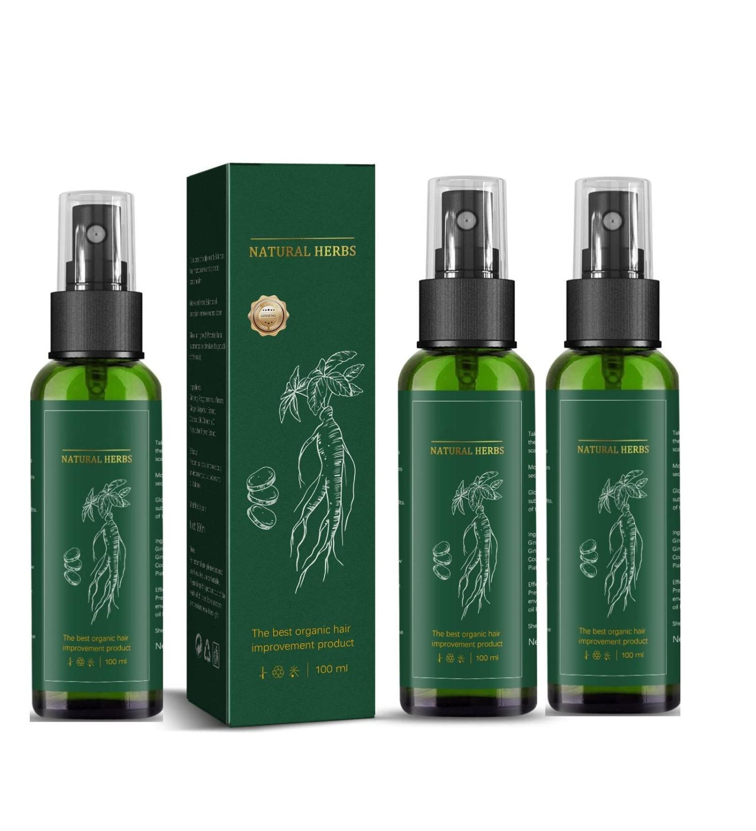 Ginseng Hair Tonic Ginger Hair Care Nutrient Solution Ginseng Hair Essential Oil Hair Growth Serum Spray Hair Growth for Men Women for Activating Dormant Hair and Follicles - Buy Online on GoSupps.com