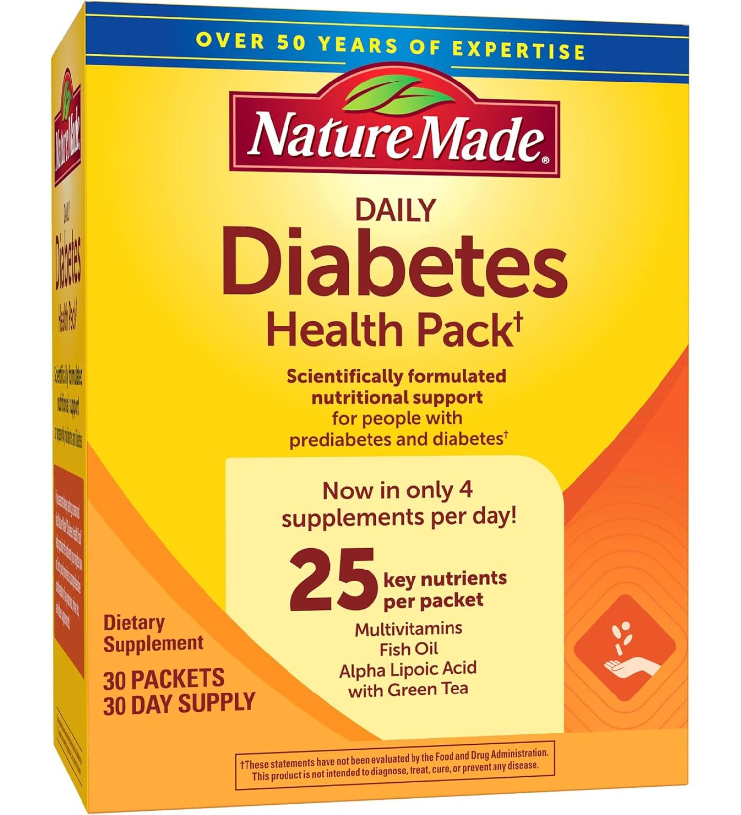 Nature Made Daily Diabetes Health Pack - 30 Packets, 30 Day Supply - Buy Online on GoSupps.com